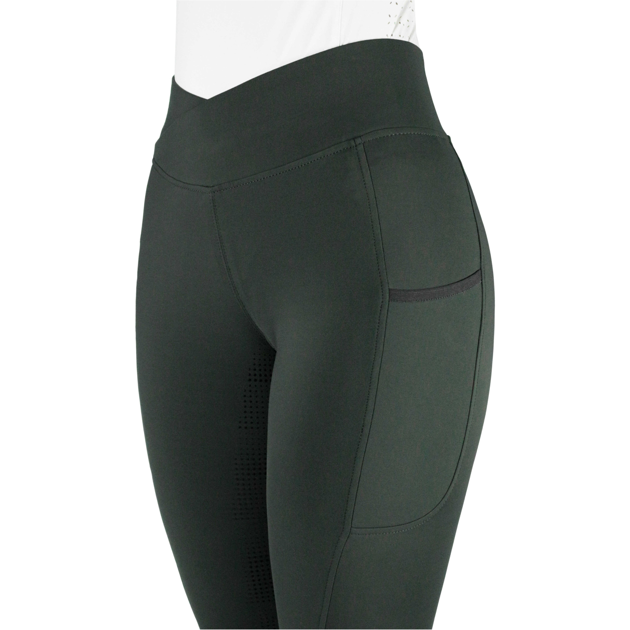 Damen Reitleggings Silikon Vollbesatz EK-Fanny khaki 