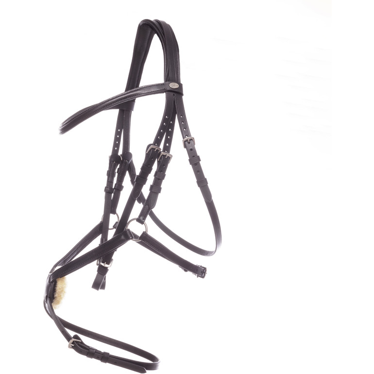 Trensenzaum mit mexikanischem Reithalfter CARLOS schwarz
