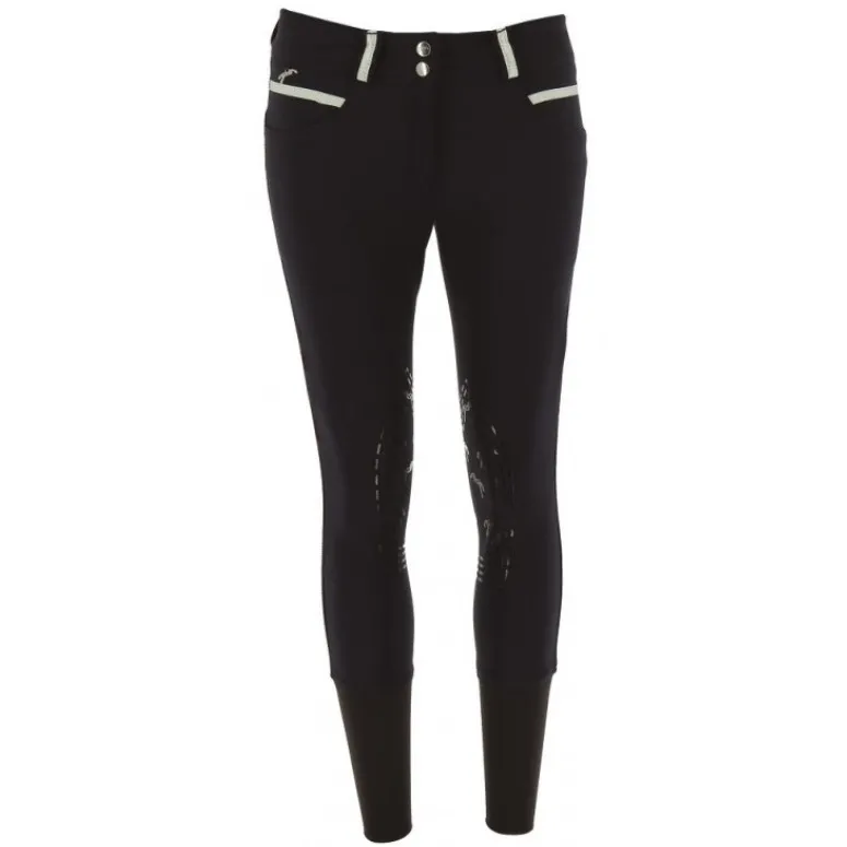 Damen Reithose Silikon Kniebesatz FUN PUSHUP schwarz