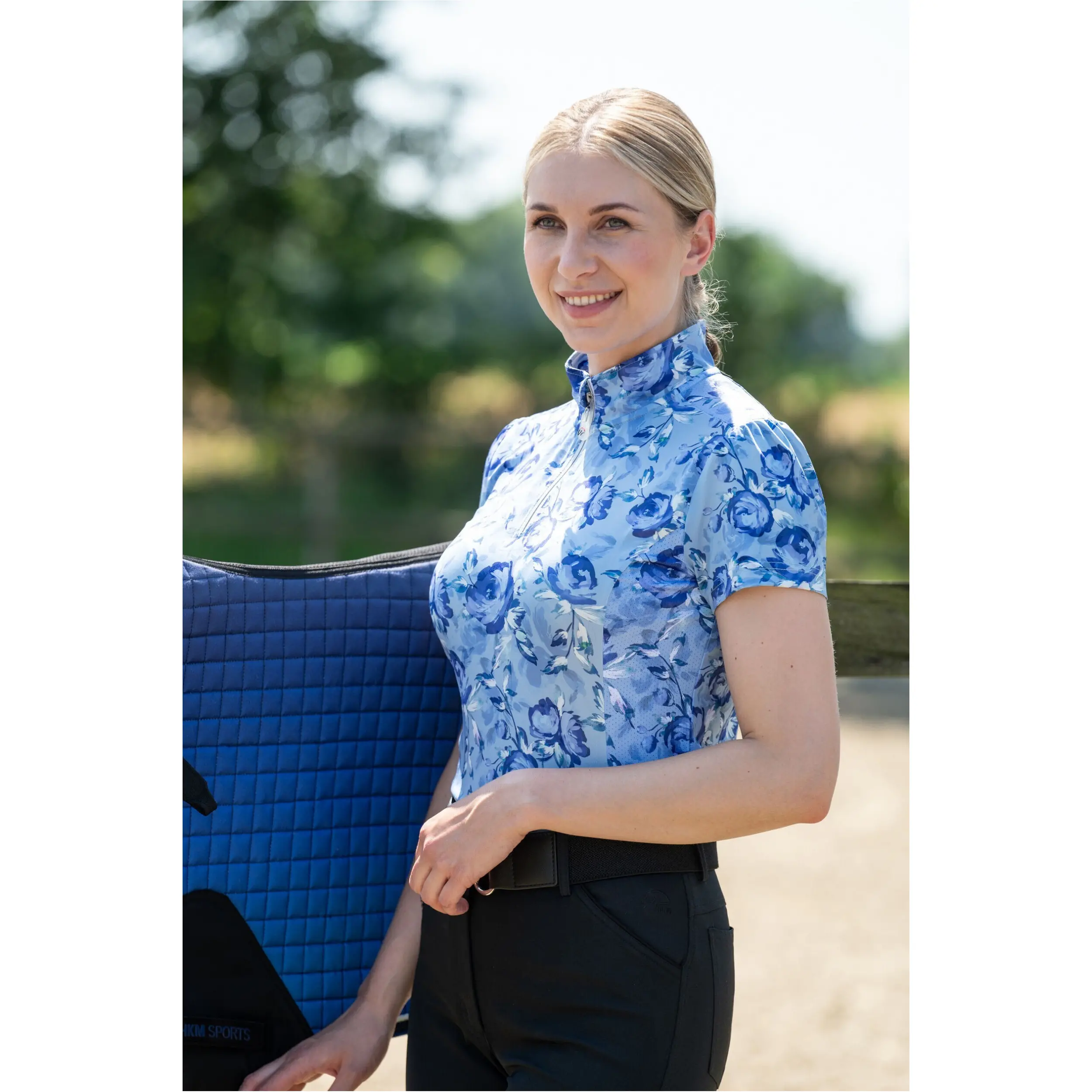 Damen Funktionsshirt CHARLOTTE dunkelblau/hellblau