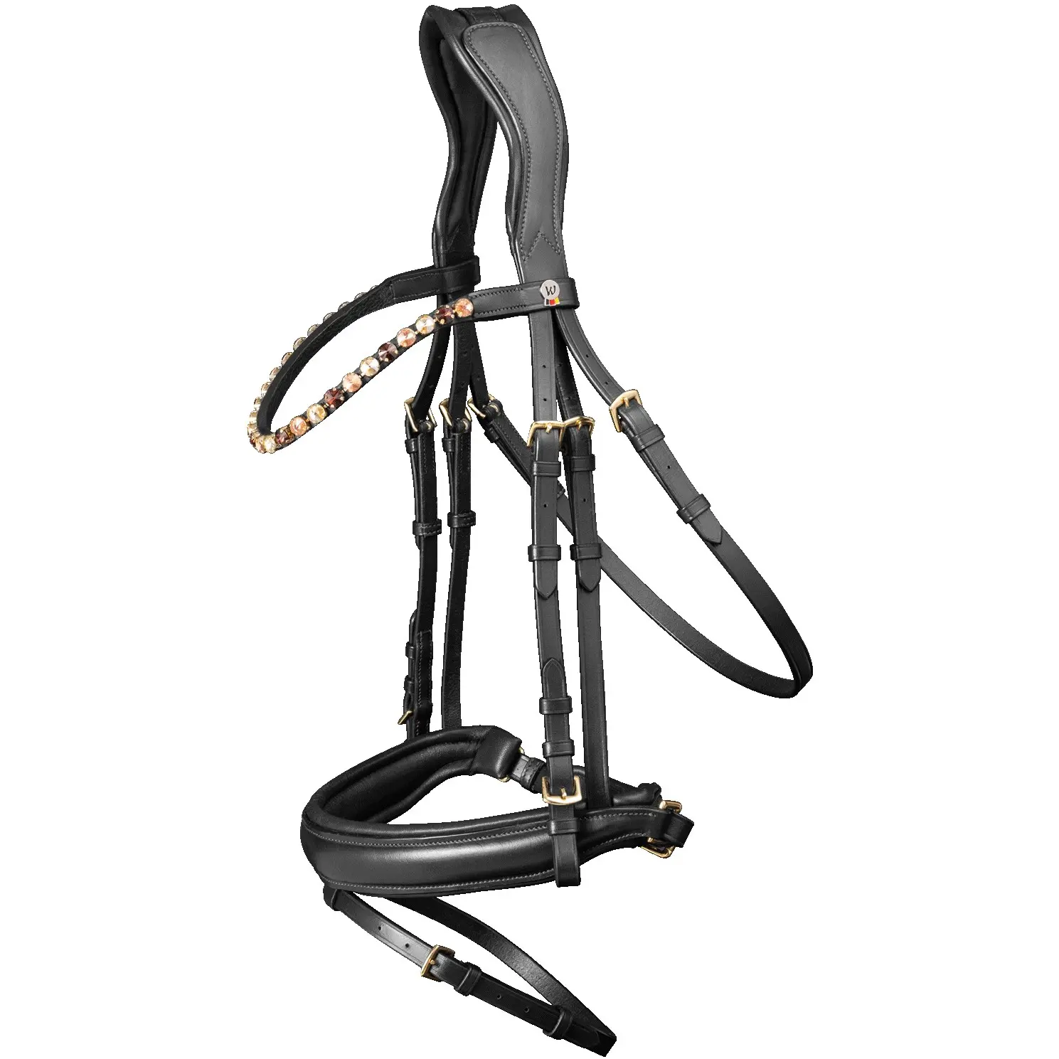 Trensenzaum schwedisch kombiniert X-Line GOLDHEART schwarz