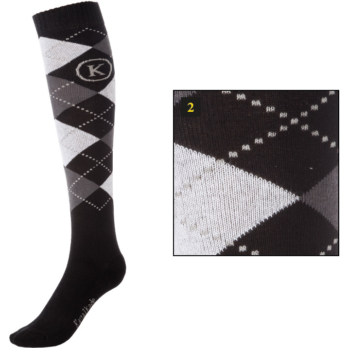 Reitsocken KAVALSOCKS schwarz/anthrazit/weiß