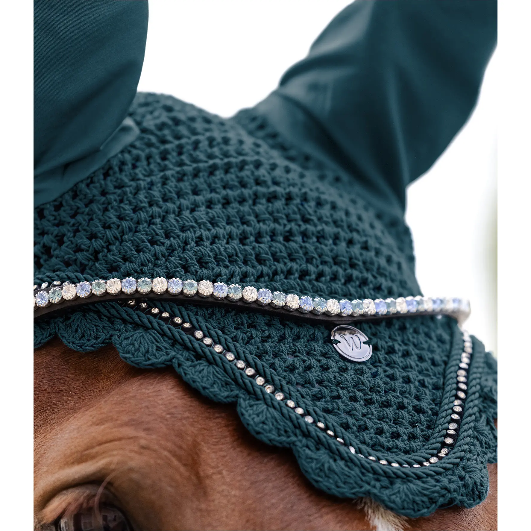 Stirnband GLAM X-Line schwarz/silberblau-petrolblau-silber