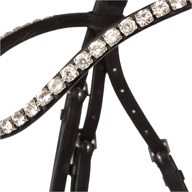 Trensenzaum englisch kombiniert JULIANA schwarz lack/weiß