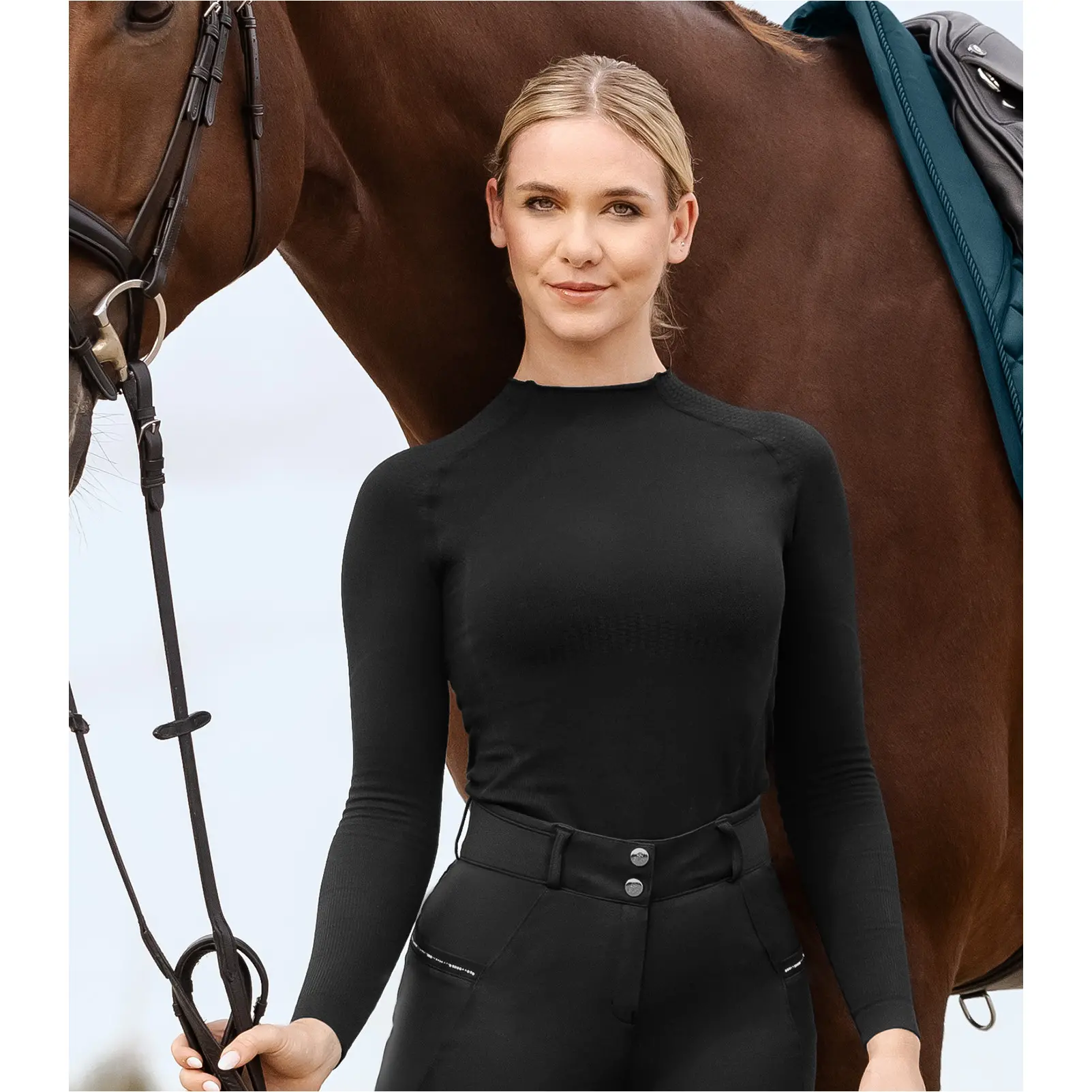 Damen Funktionsshirt langarm 3D-Strick RICHMOND schwarz Damen Funktionsshirt langarm 3D-Strick RICHMOND schwarz