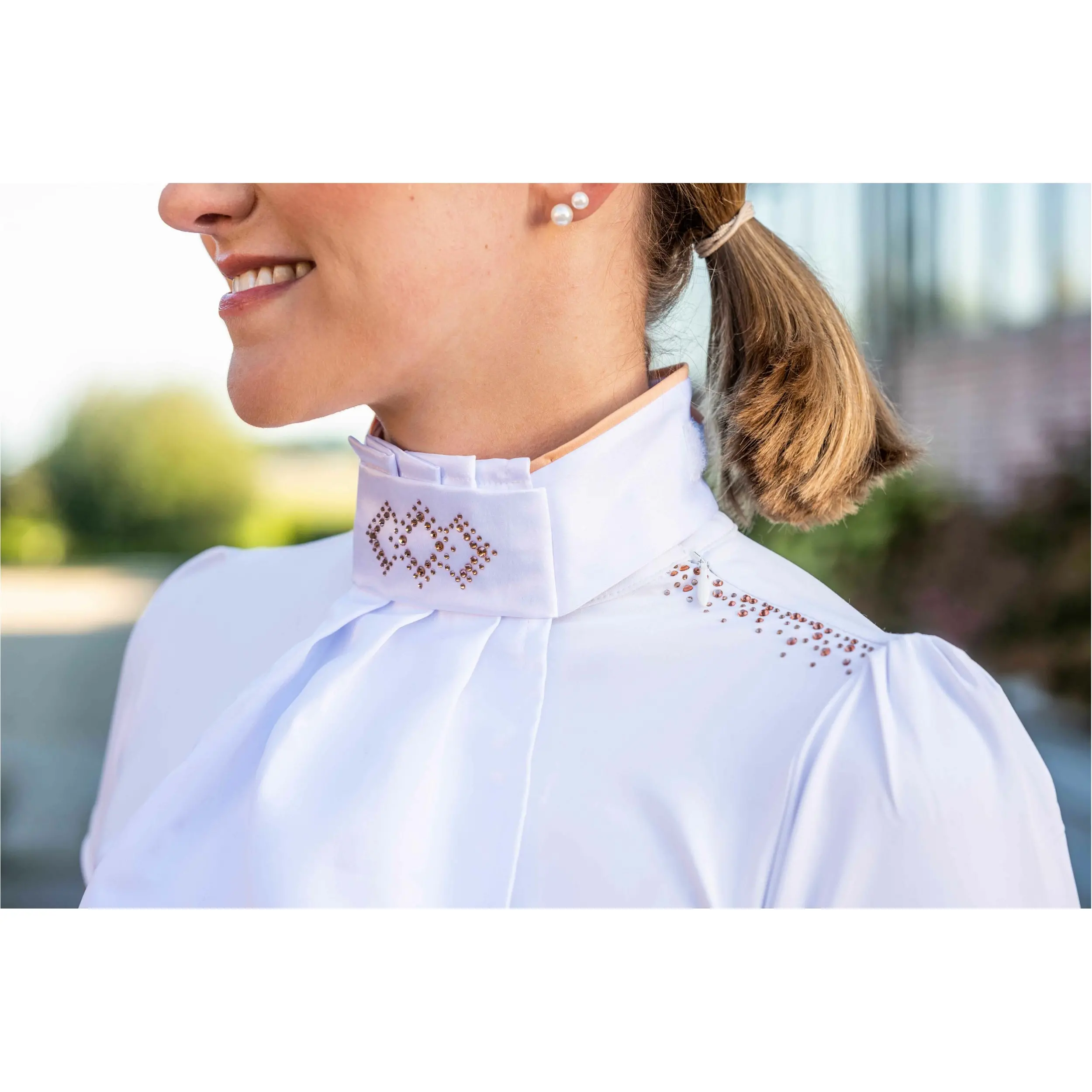Plastron ABBY weiß/rosegold