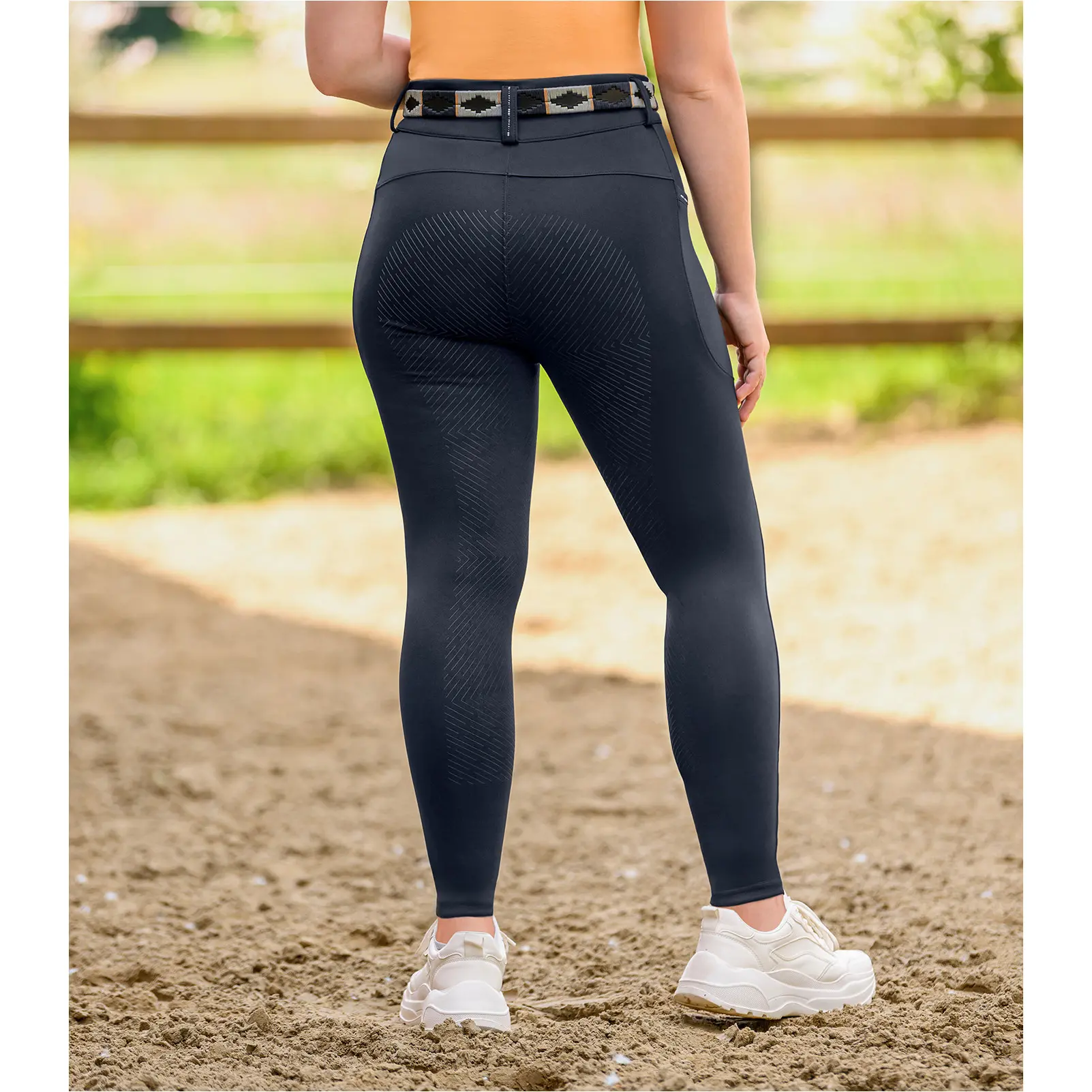 Damen Reithose Silikon Vollbesatz ROMY GLAM tiefblau