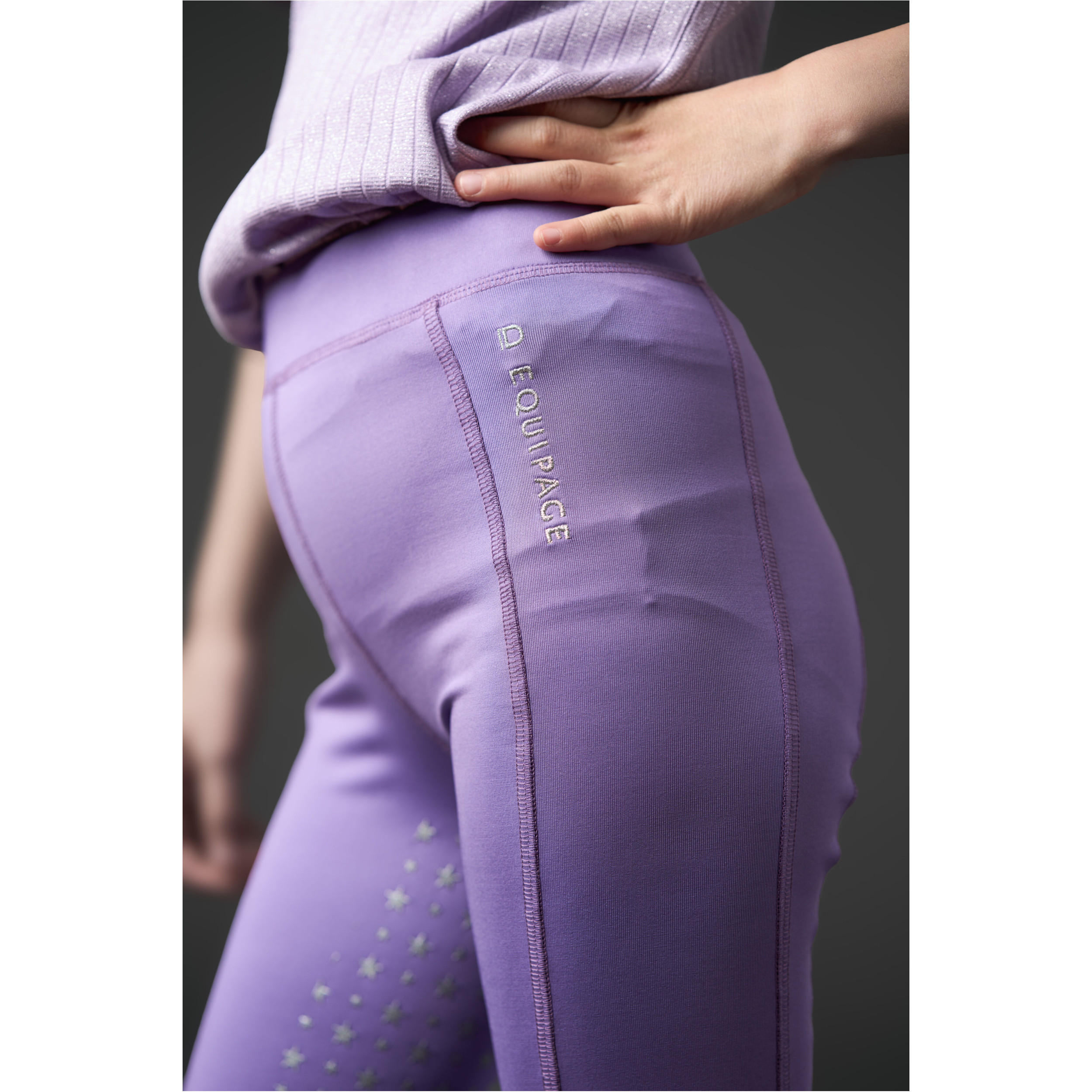 Kinder Reitleggings Silikon Vollbesatz MOLLY aster purple