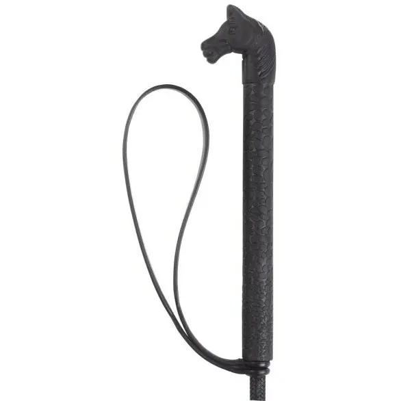 Reitgerte mit Griff in Pferdekopf-Form schwarz 90cm 