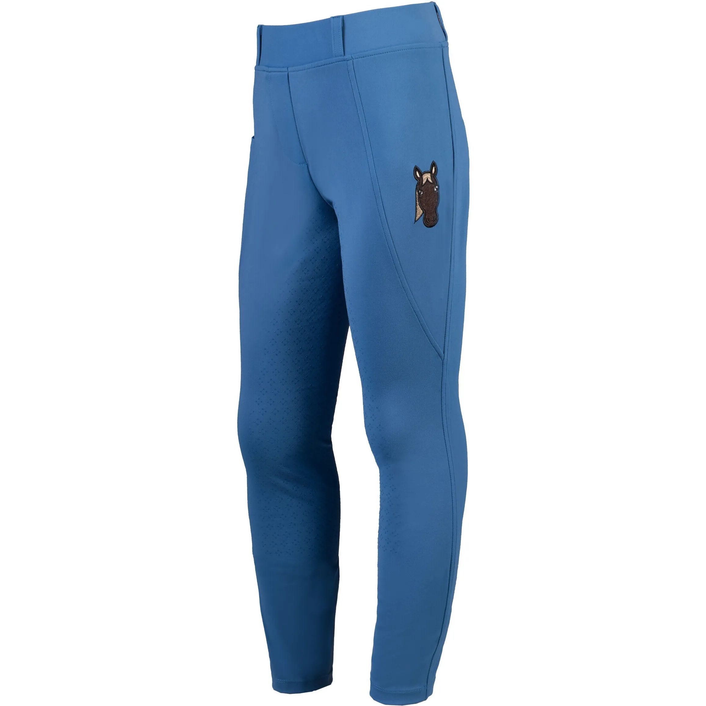Winter Kinder Reitleggings Silikon Vollbesatz MIA blau