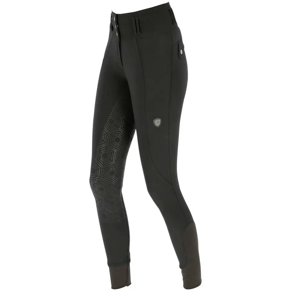 Damen Reithose Silikon Vollbesatz HIGHWAIST Hochbund dunkelgrau