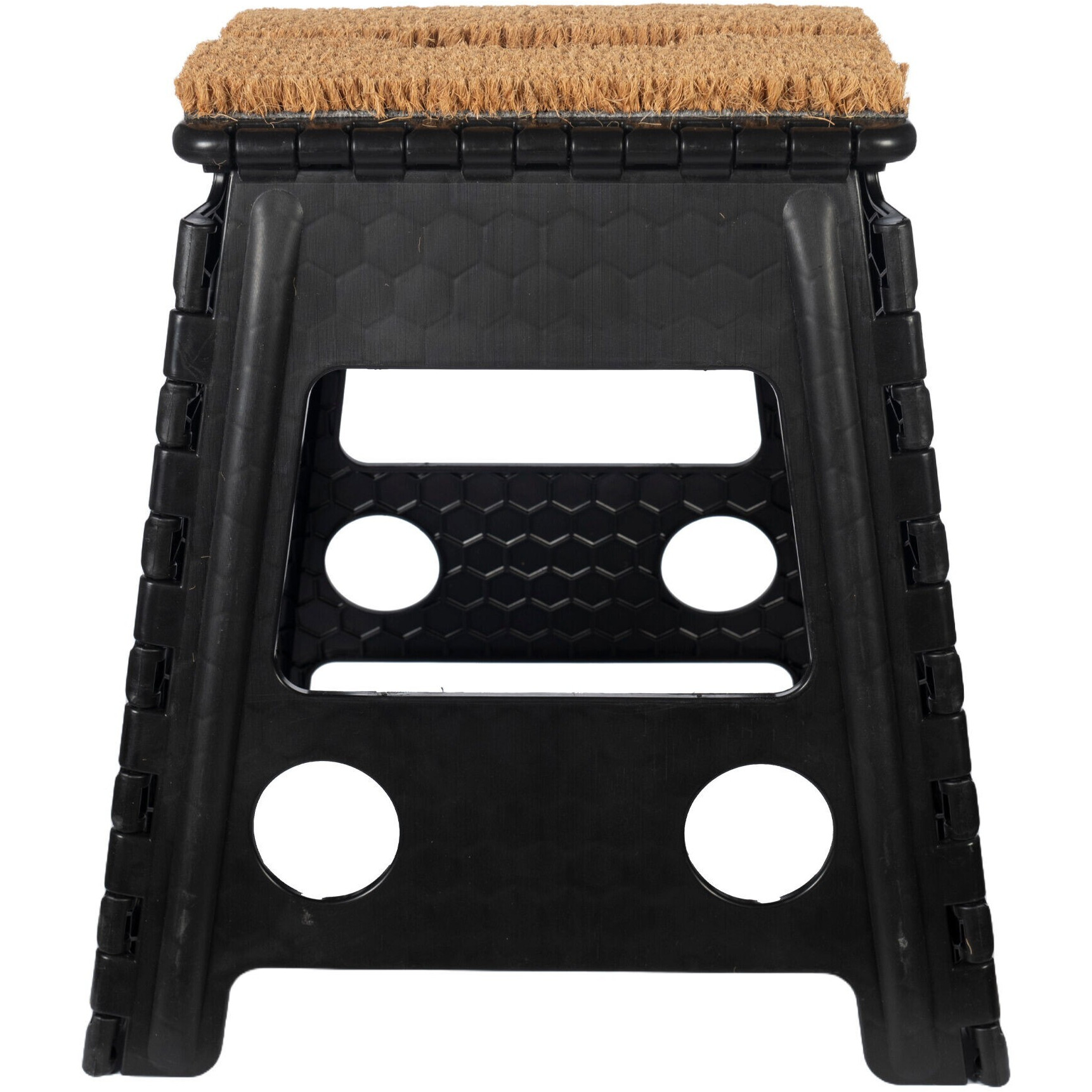 Klapphocker mit Fußmatte schwarz
