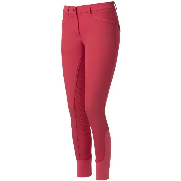 Damen Reithose Silikon Vollbesatz MICRO rot