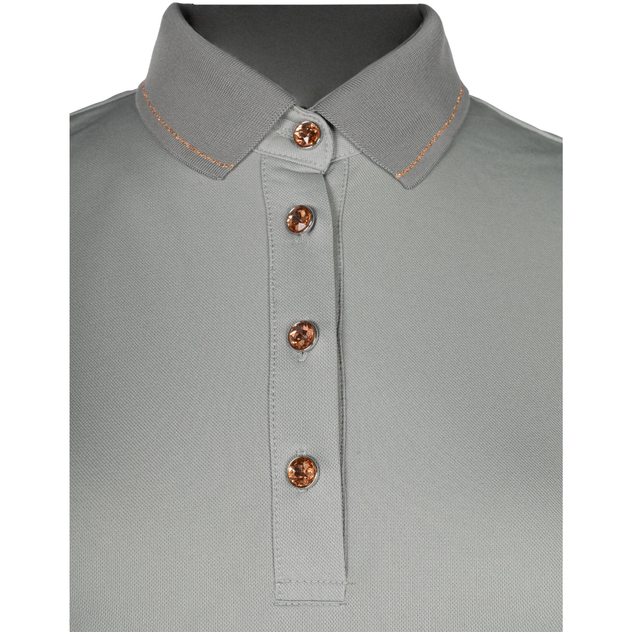 Damen Poloshirt ROSEGOLD GLAMOUR STYLE grau/rosegold