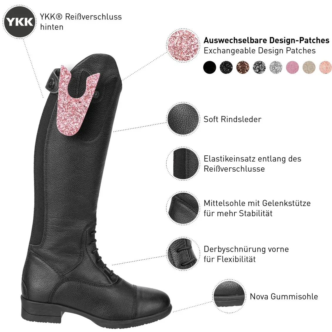 Applikationen NOVA KIDS FUN CONVERTIBLE Patches rose/glitter