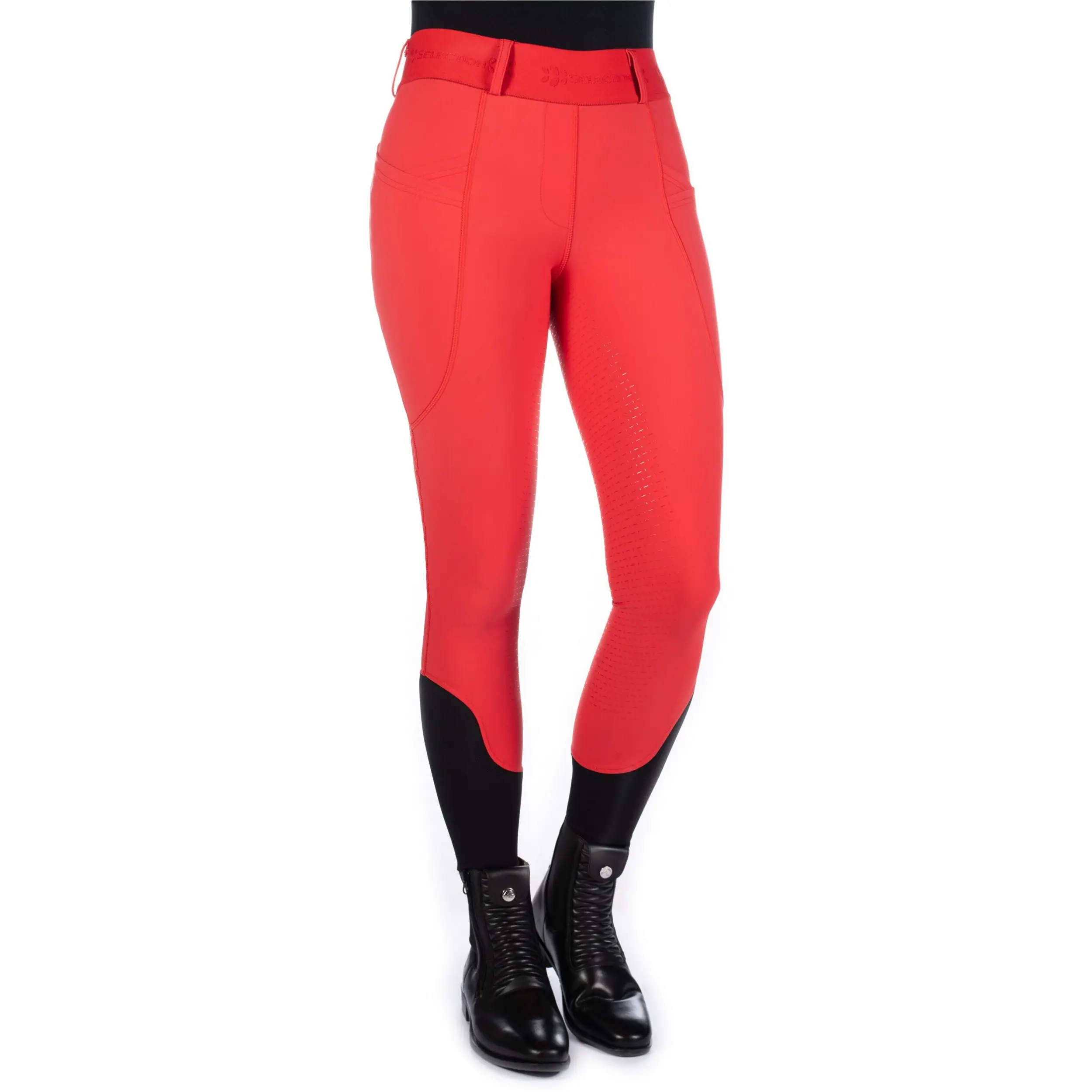 Damen Reitleggings Silikon Vollbesatz ARUBA rot
