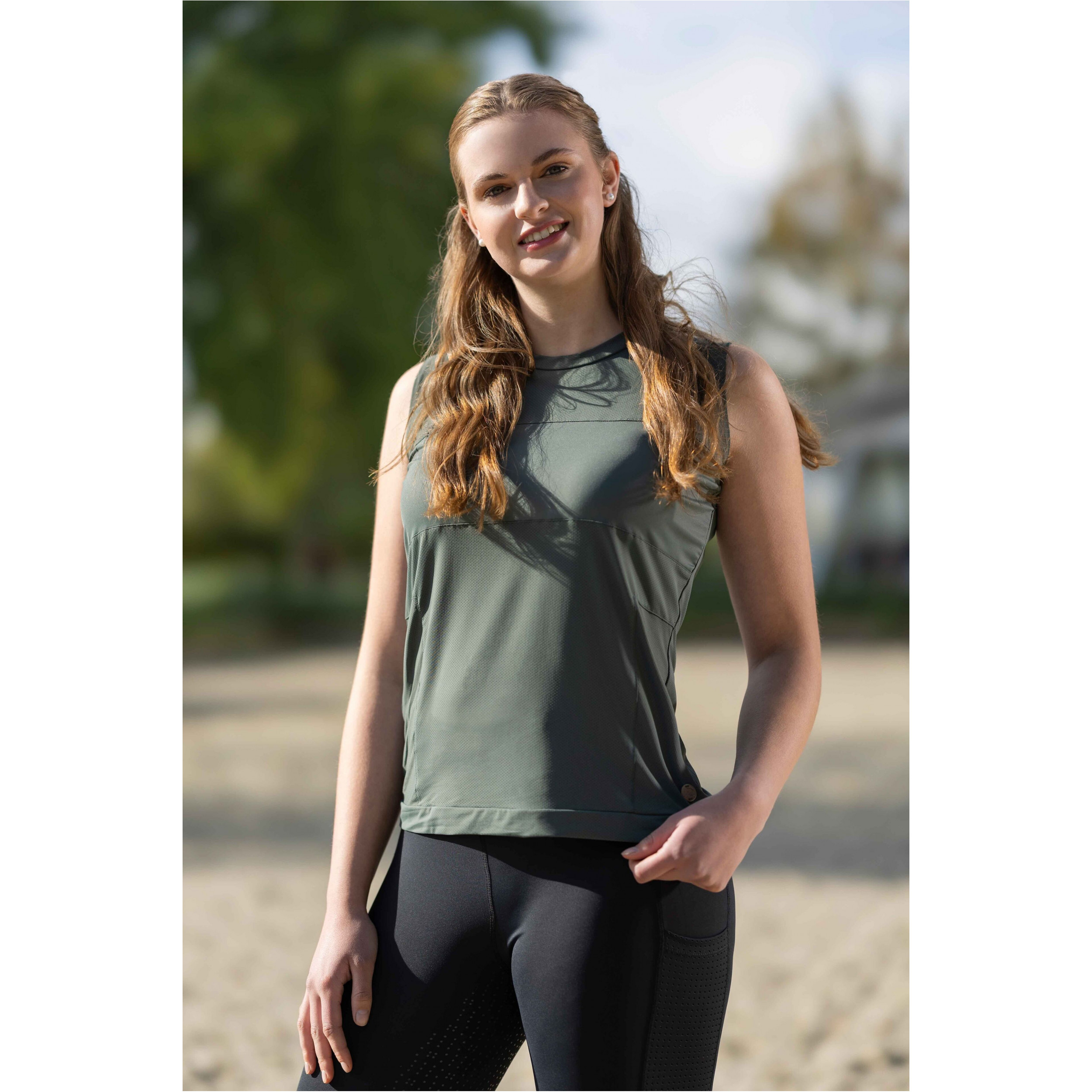 Damen Top MILA graugrün