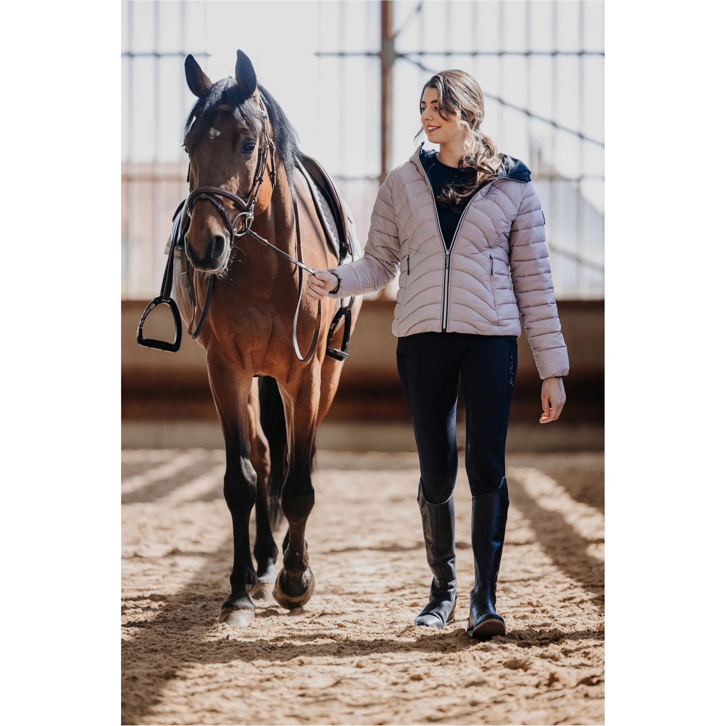 Damen Reitleggings Silikon Vollbesatz FLORA Kreuzbund schwarz