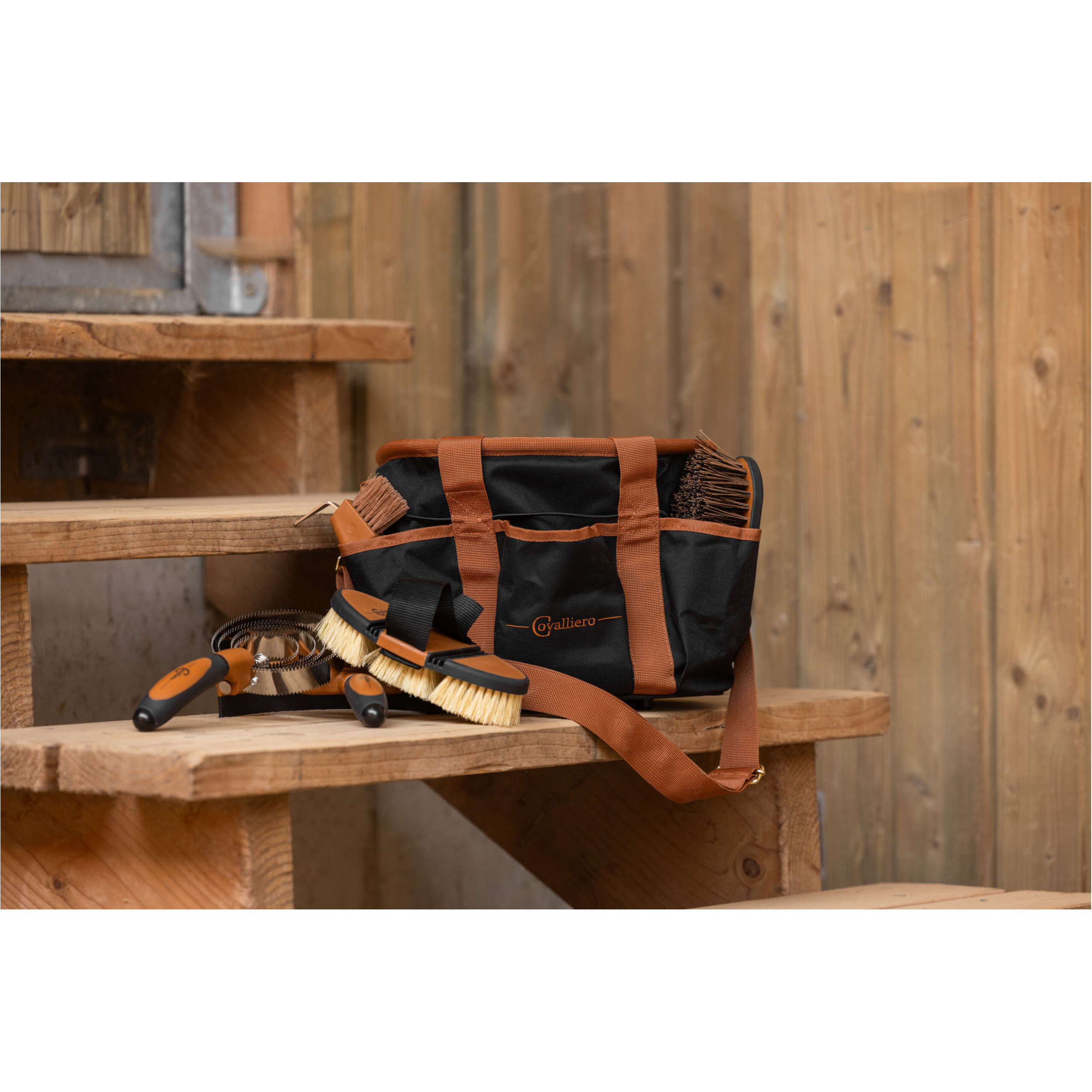 Putztasche schwarz/cognac