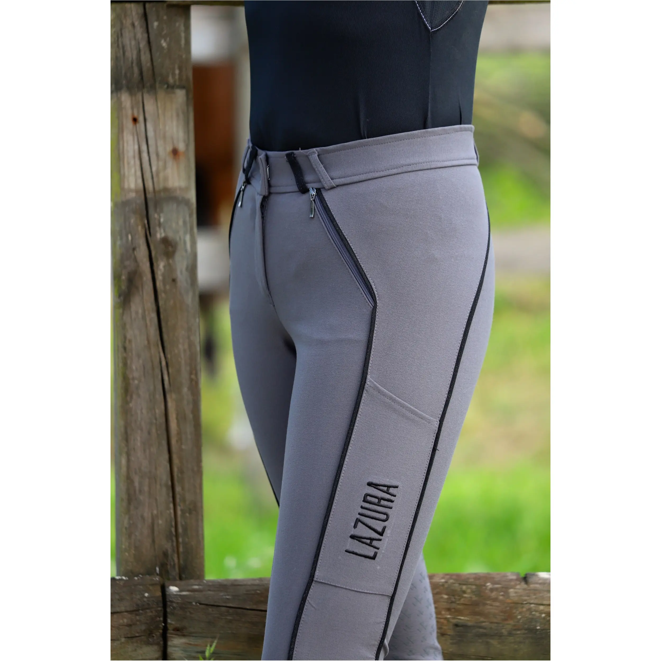 Damen Reithose Silikon Vollbesatz FIONA asphalt