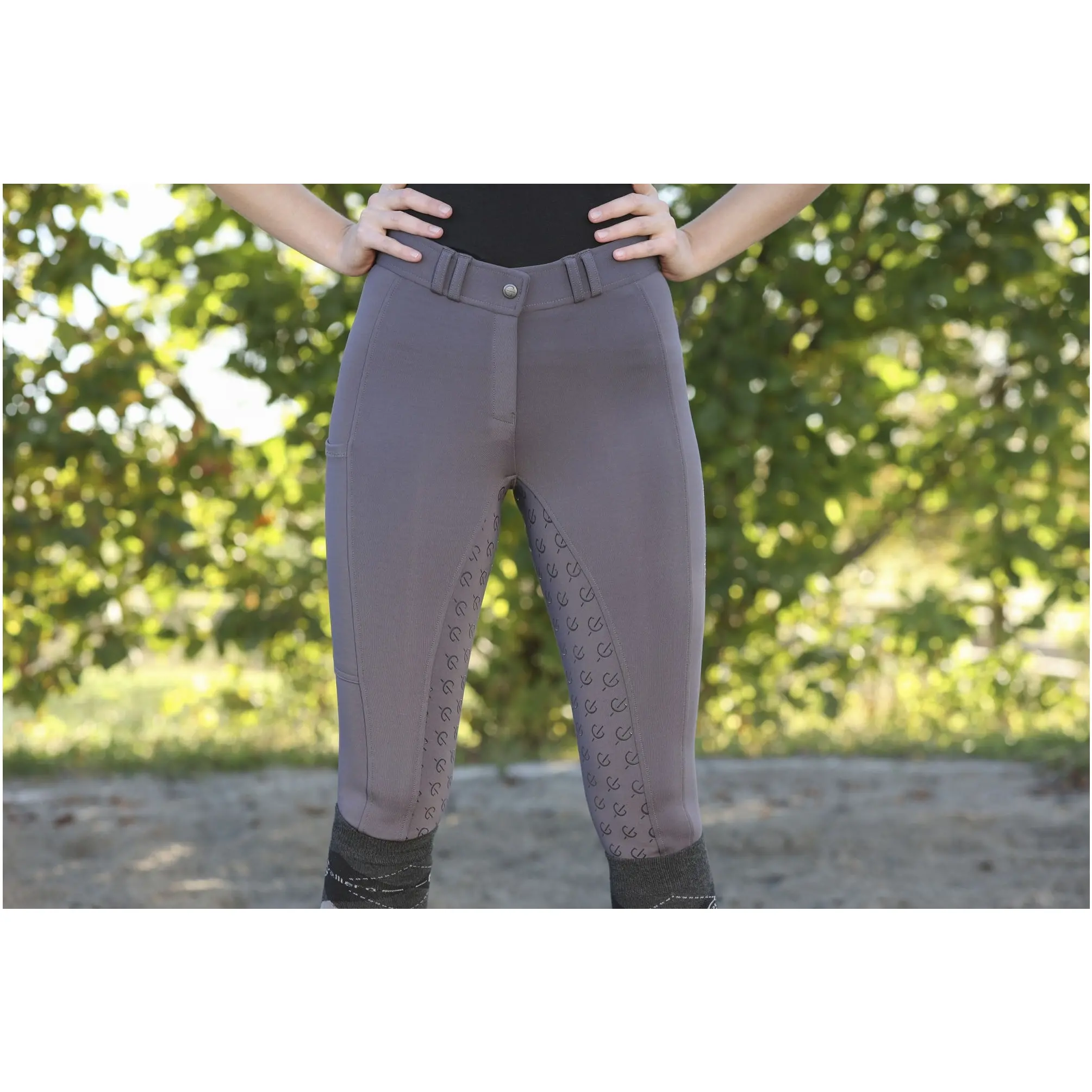 Damen Reithose Silikon Vollbesatz CLASSIC STAR graphite