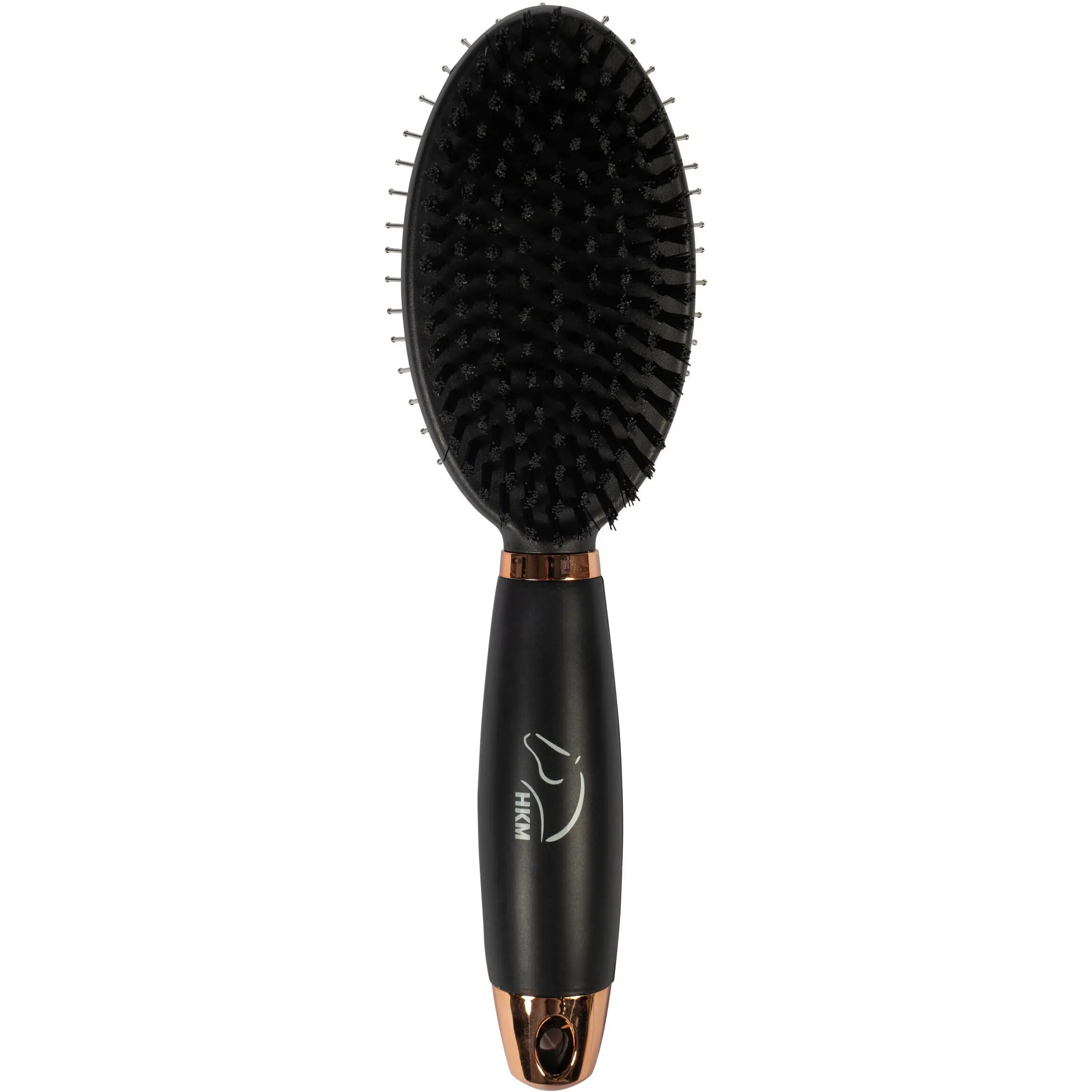 Schweif- und Mähnenbürste mit Gelgriff zweiseitig schwarz/rosegold