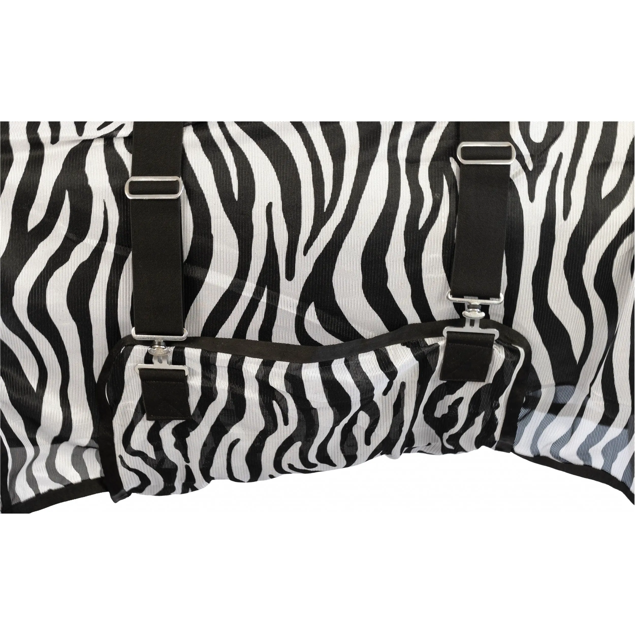 Fliegendecke mit Halsteil und Bauchlatz ZEBRA schwarz/weiß