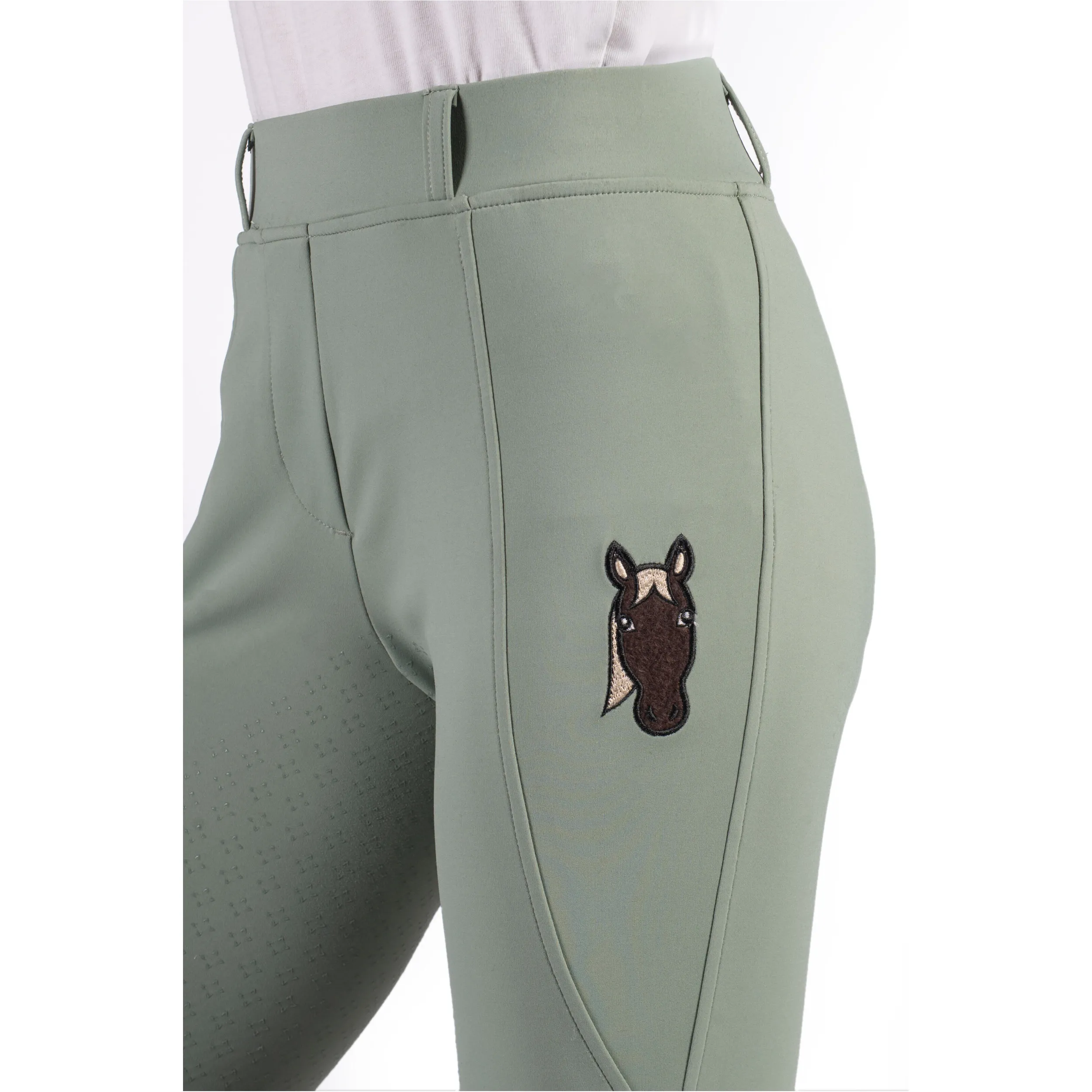 Winter Kinder Reitleggings Silikon Vollbesatz MIA salbei