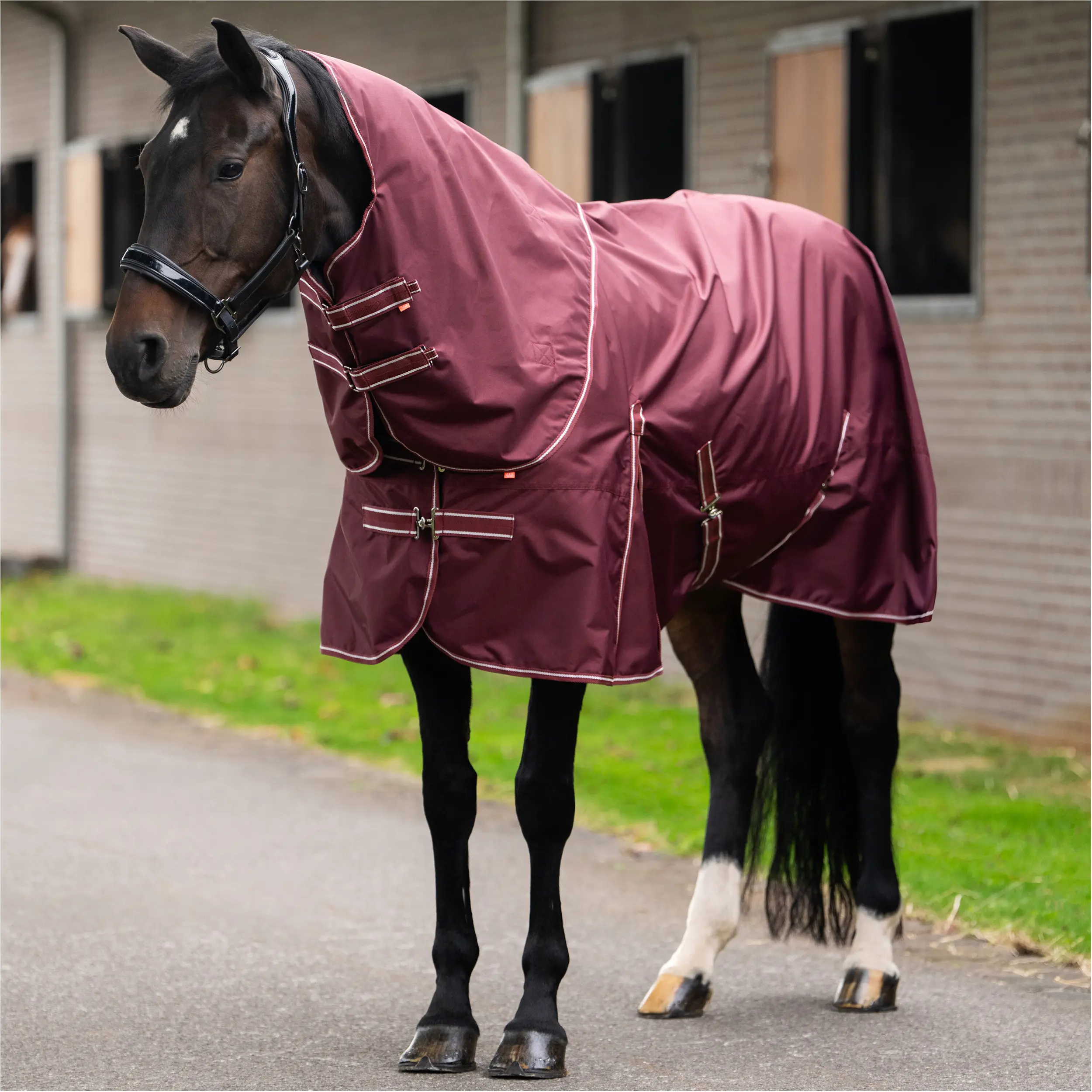 Outdoordecke mit Halsteil (abnehmbar) Polarfleecefutter IRHBasic deep rot