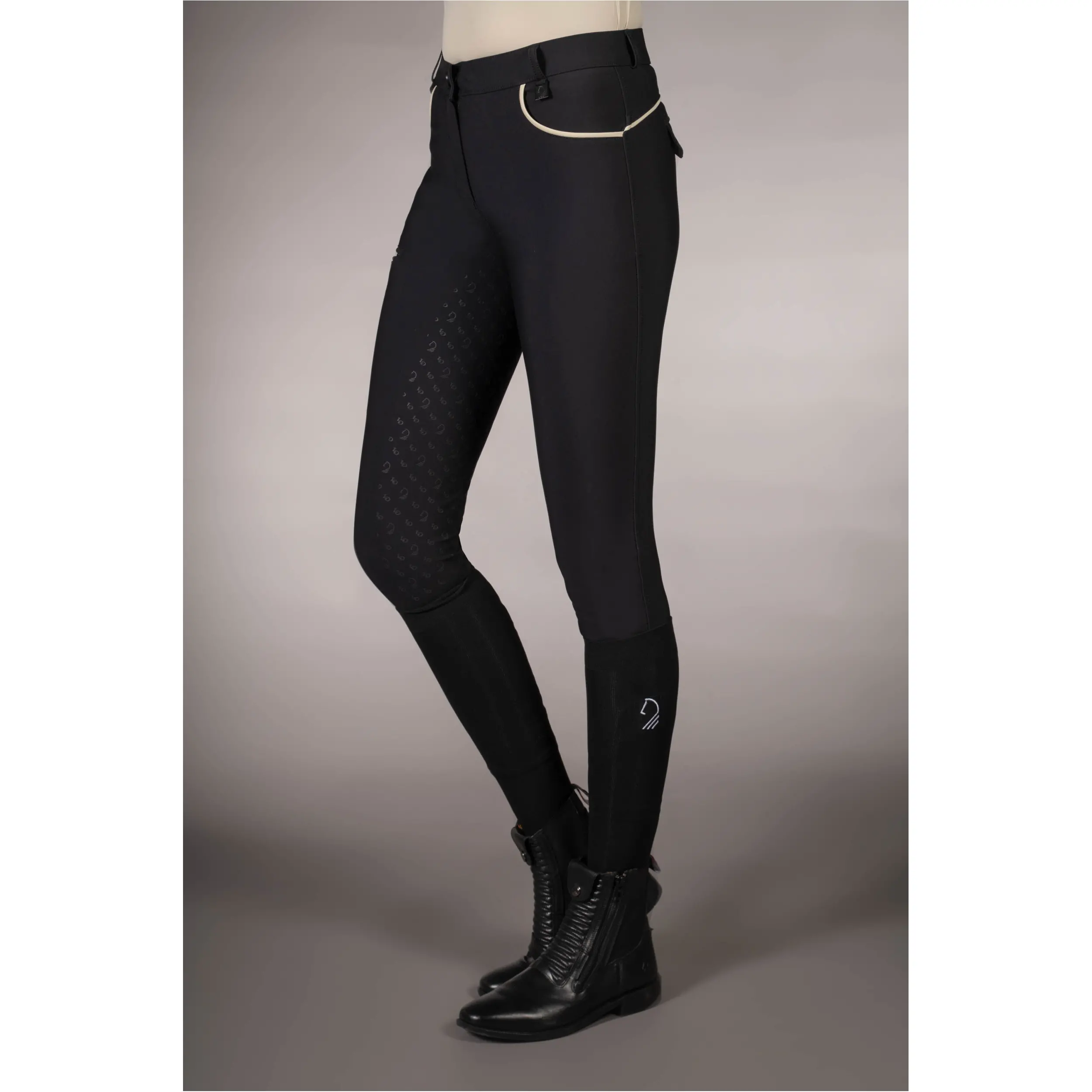 Damen Reithose Silikon Kniebesatz LIMONE schwarz
