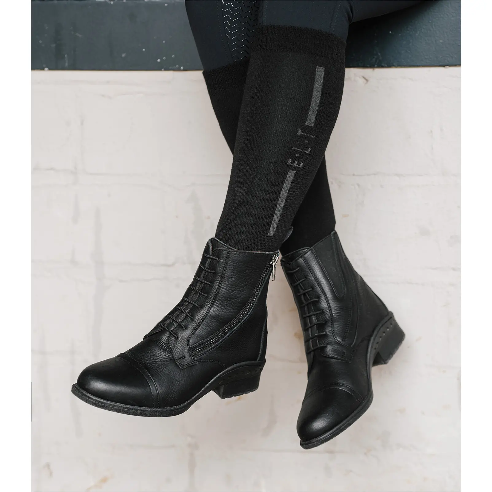 Damen Jodhpurschnürstiefeletten NEWCASTLE Echtleder schwarz