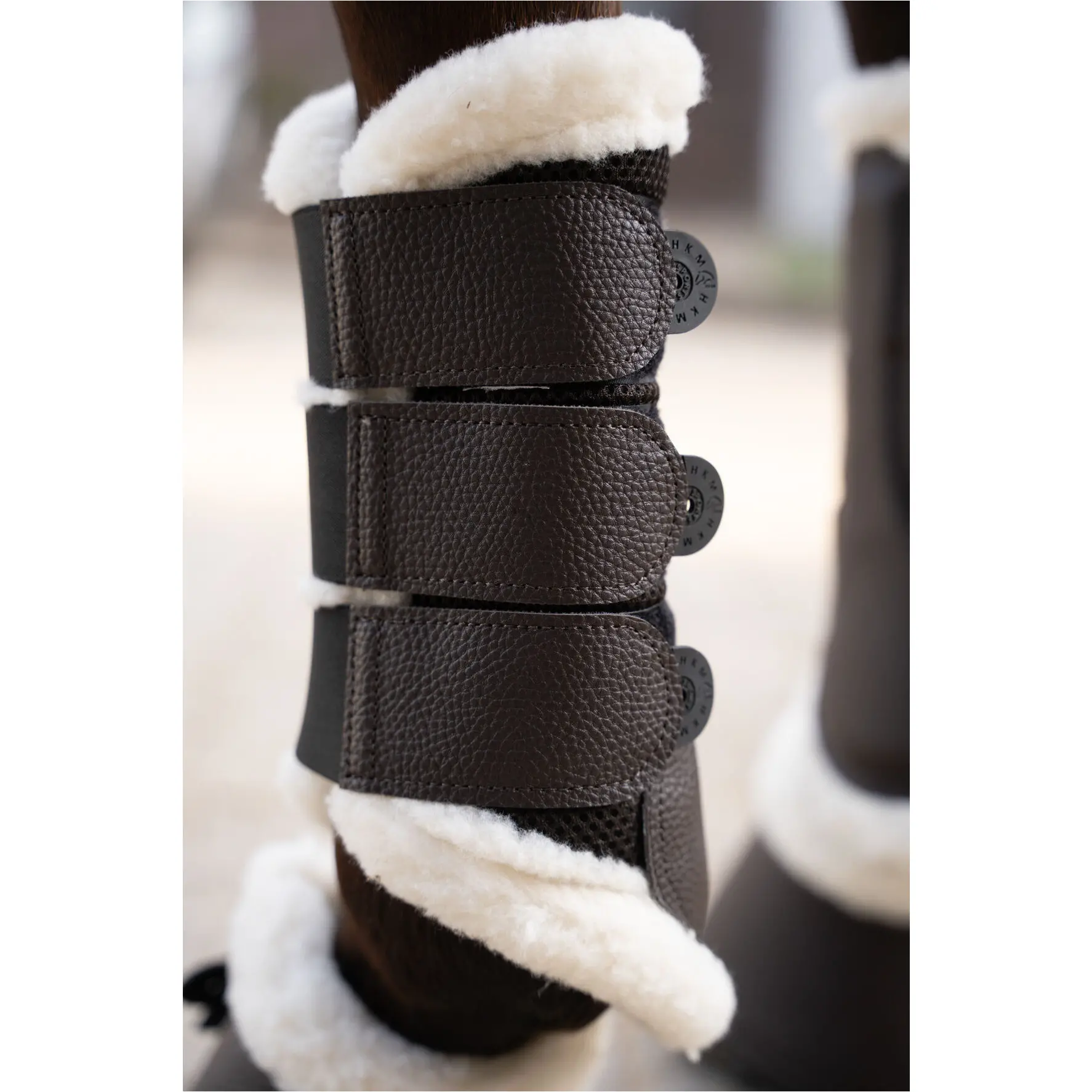 Gamaschen mit Fell COMFORT PREMIUM MESH dunkelbraun