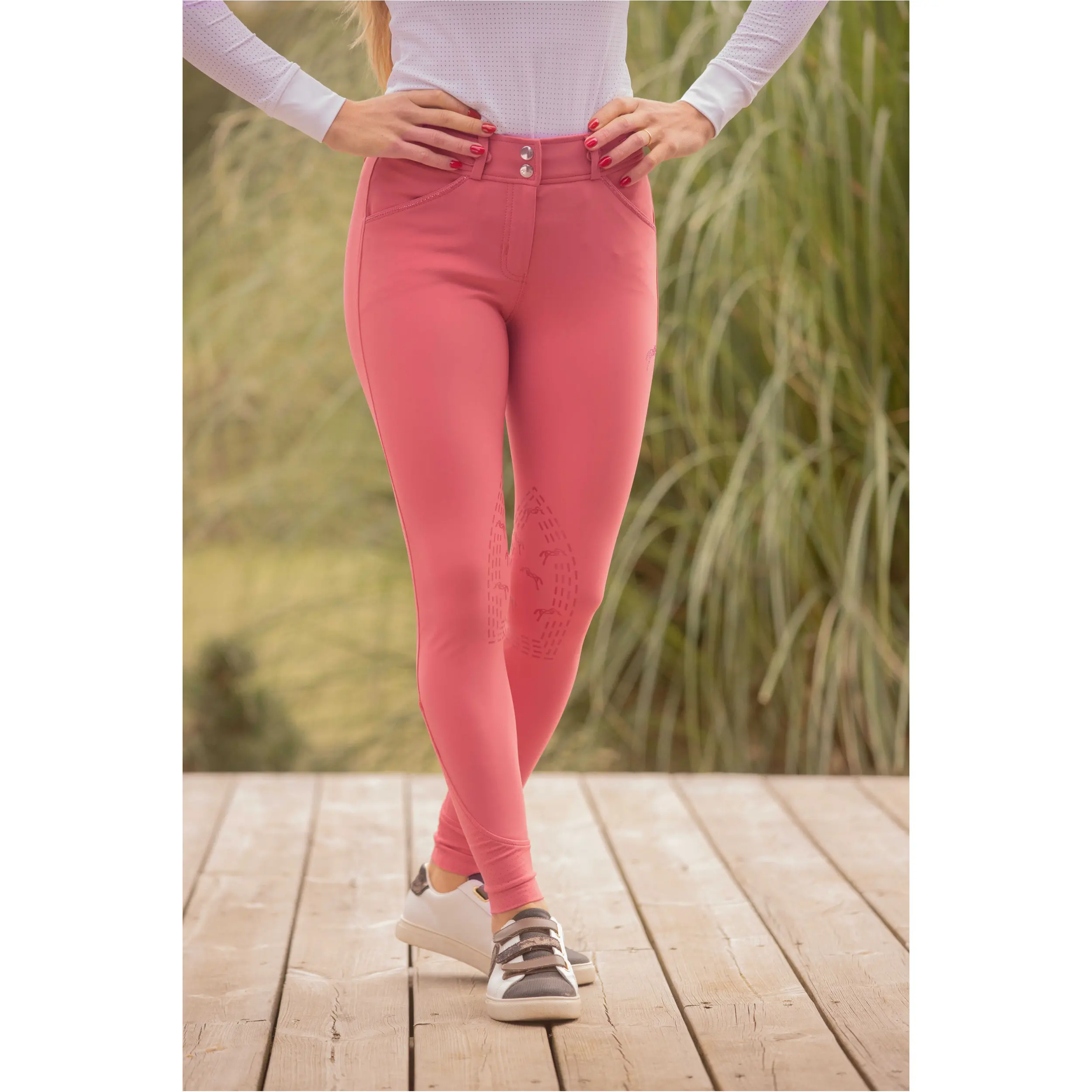 Damen Reithose Silikon Kniebesatz ELÉGANCE antique pink
