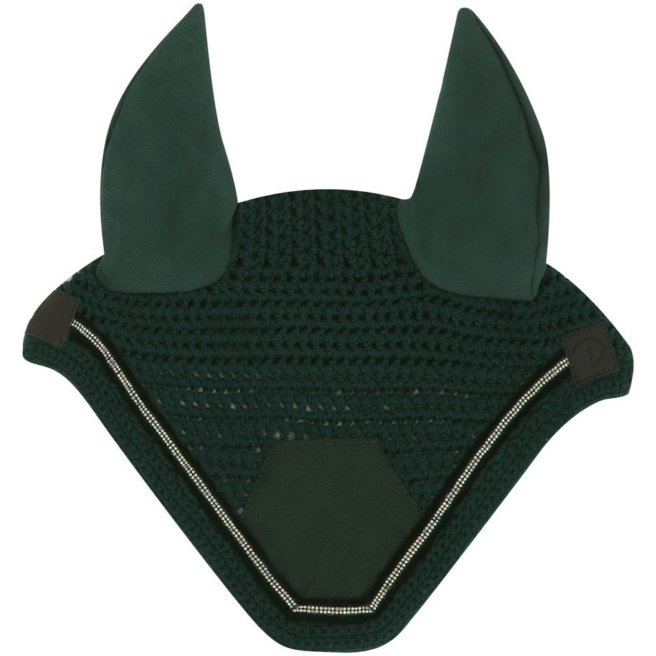 Fliegenohrenhaube mit Strass DOMINO grün