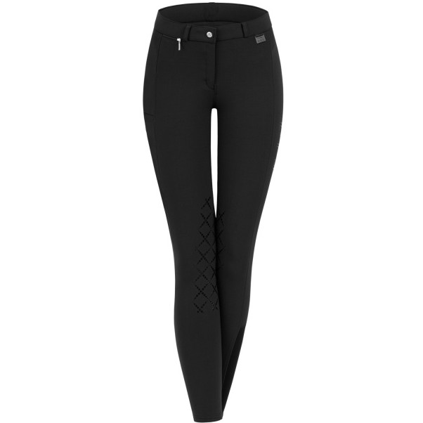 Damen Reithose Silikon Kniebesatz MICRO schwarz