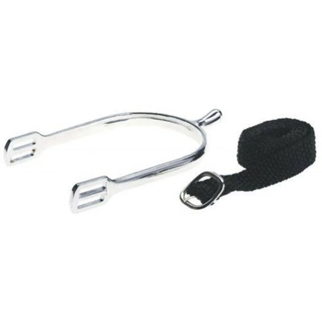 Damen Sporen inkl. Riemen mit Tropfen-Dorn 25mm