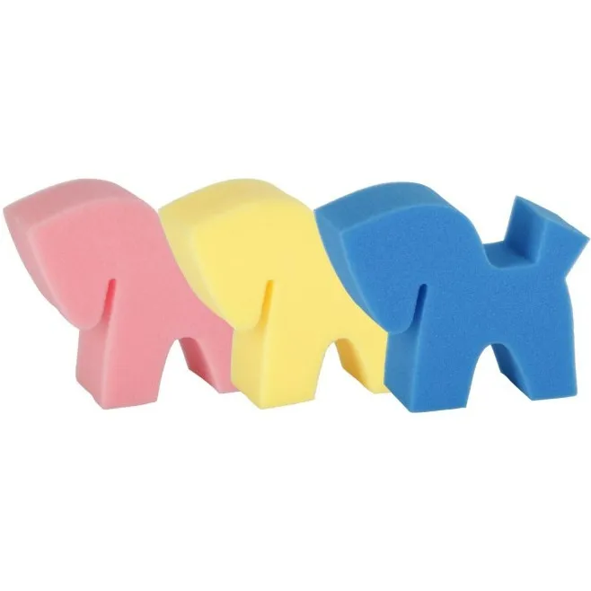 Putzschwamm (3er Set) FLECKI Pferdeform gelb/pink/blau