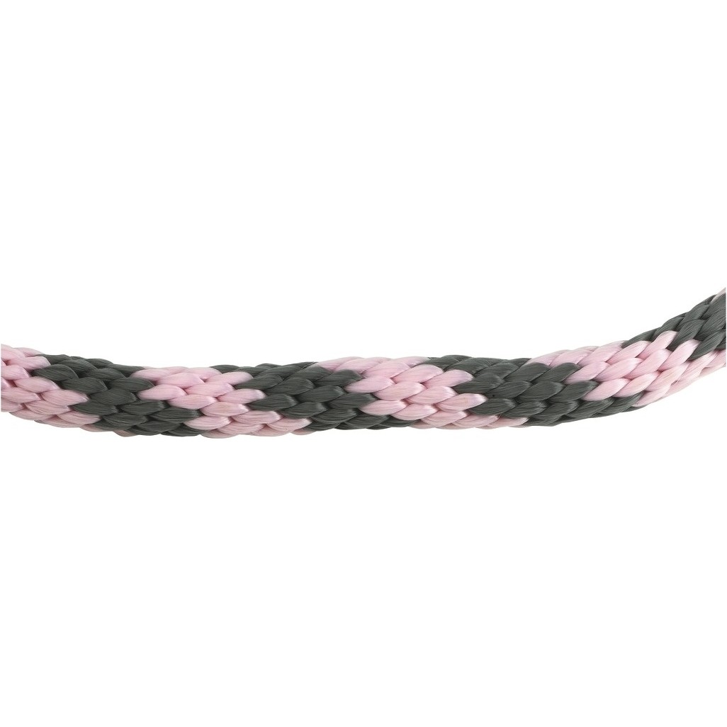 Anbindestrick mit Karabiner grau/rosa Anbindestrick mit Karabiner grau/rosa