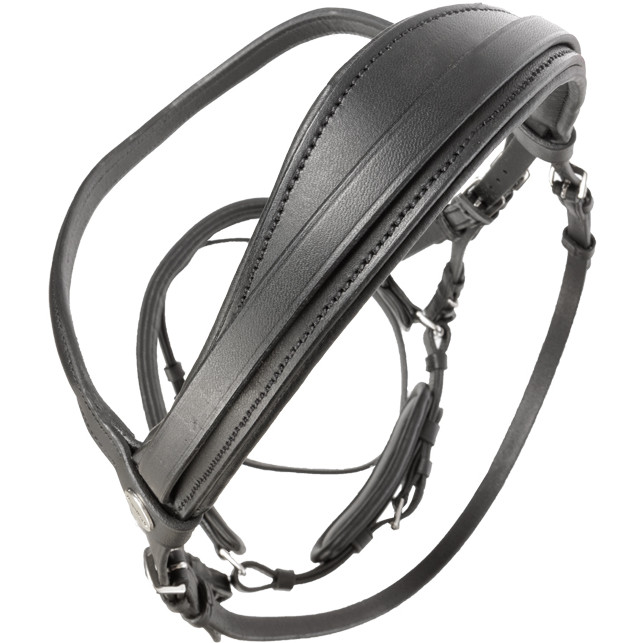 Trensenzaum mit schwedischen Reithalfter RAVENNA schwarz