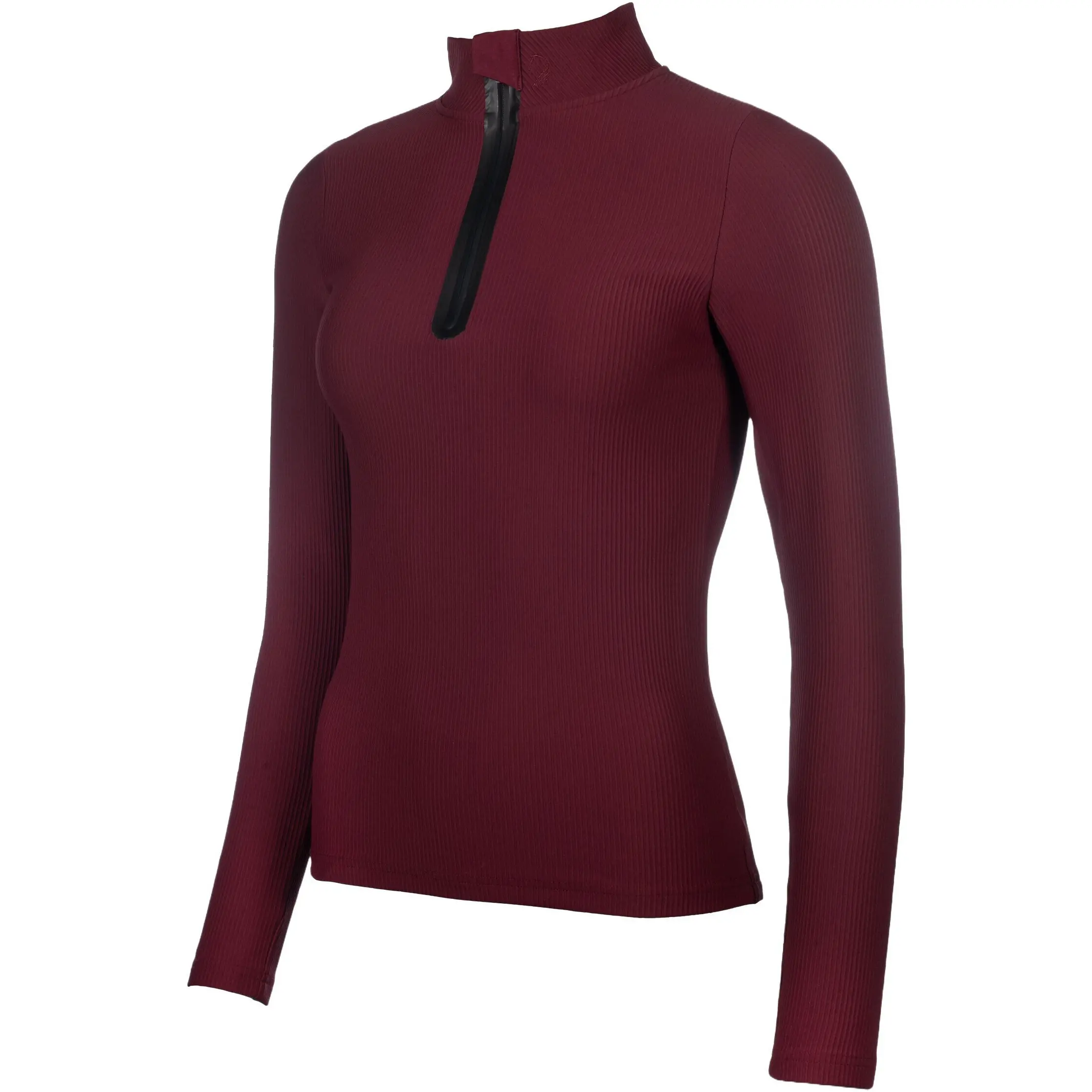 Damen Funktionsshirt LIVIGNO RIBBED bordeaux