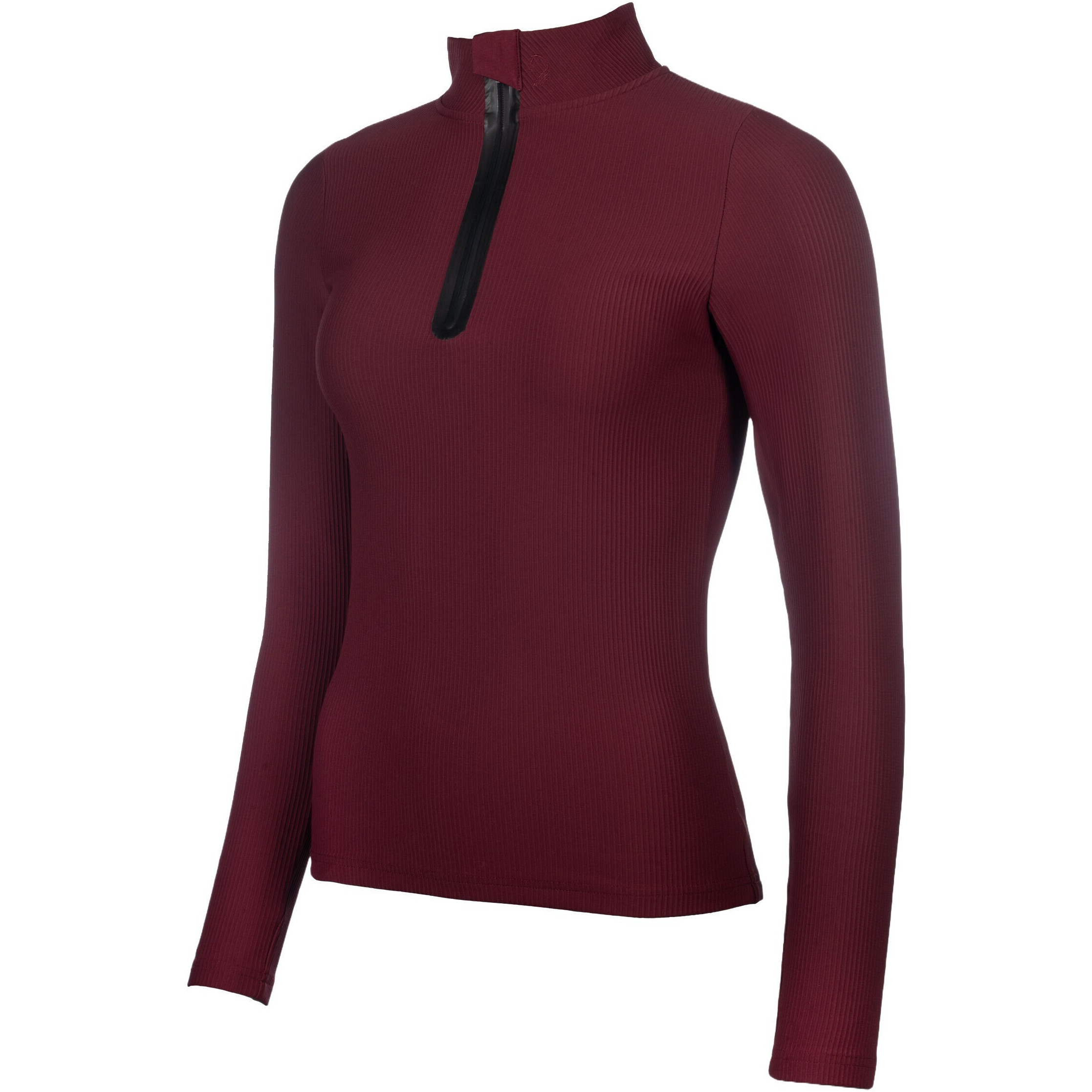 Damen Funktionsshirt LIVIGNO RIBBED bordeaux