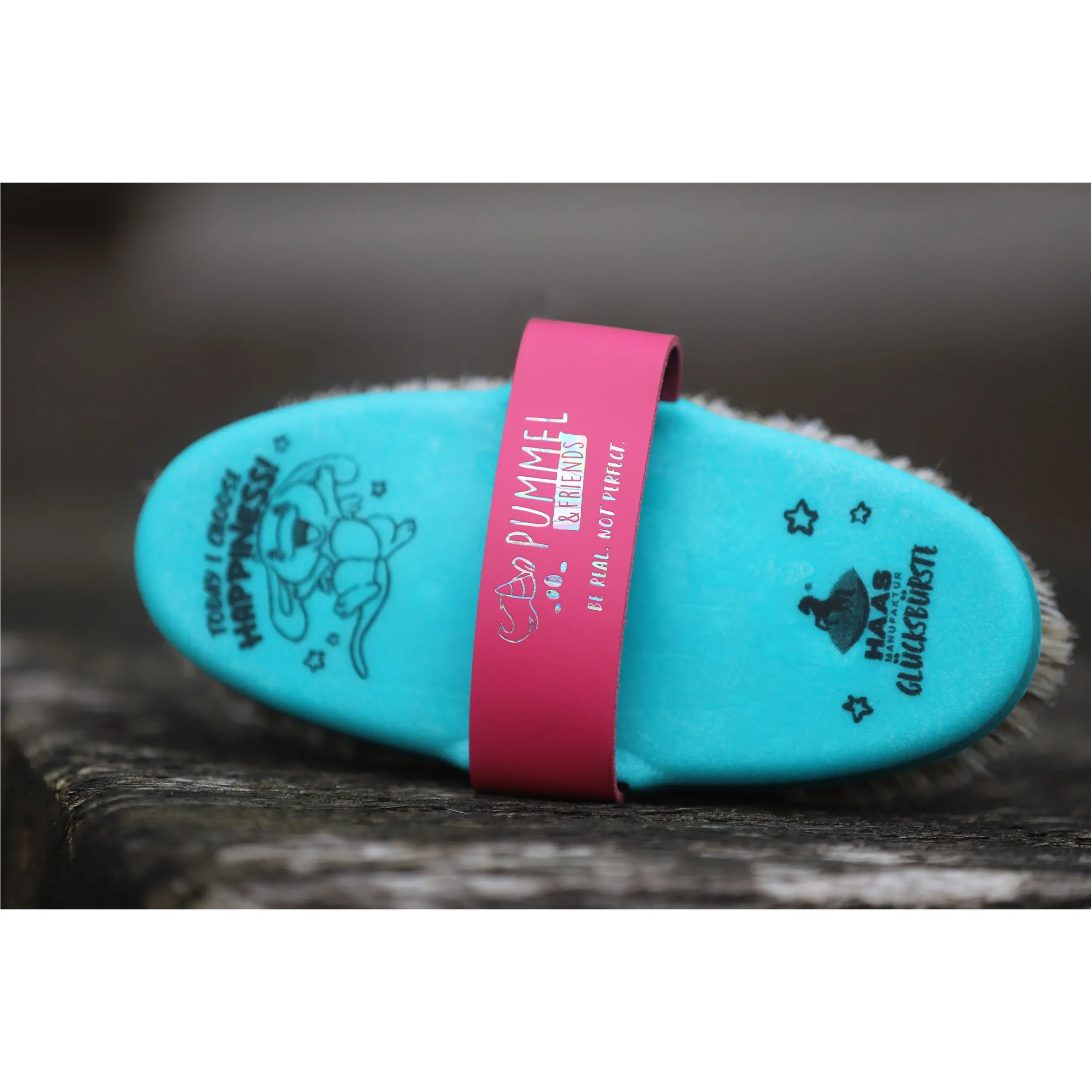 Fellbürste Pummel MOOH türkis/pink