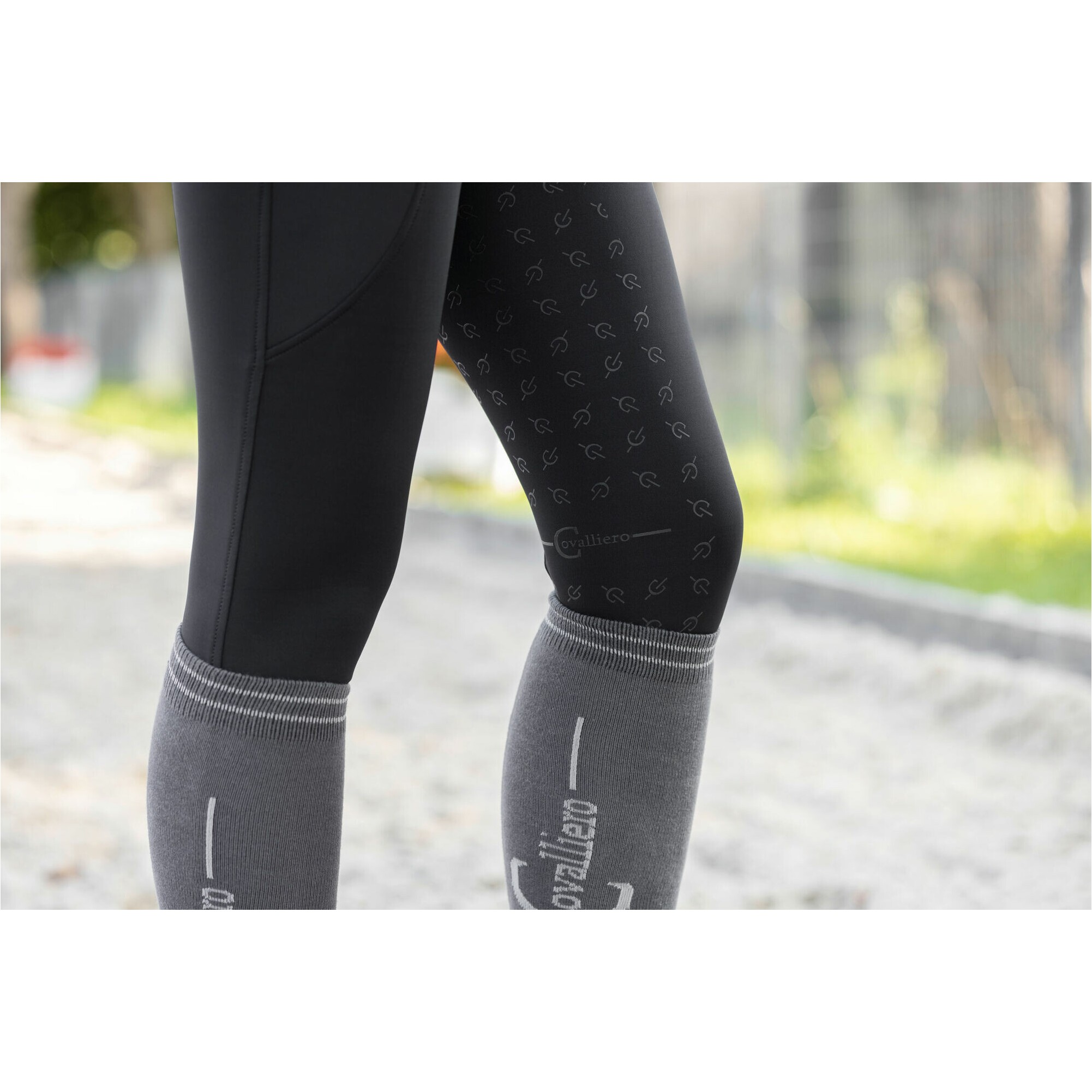 Damen Reitleggings Silikon Vollbesatz High Waist schwarz