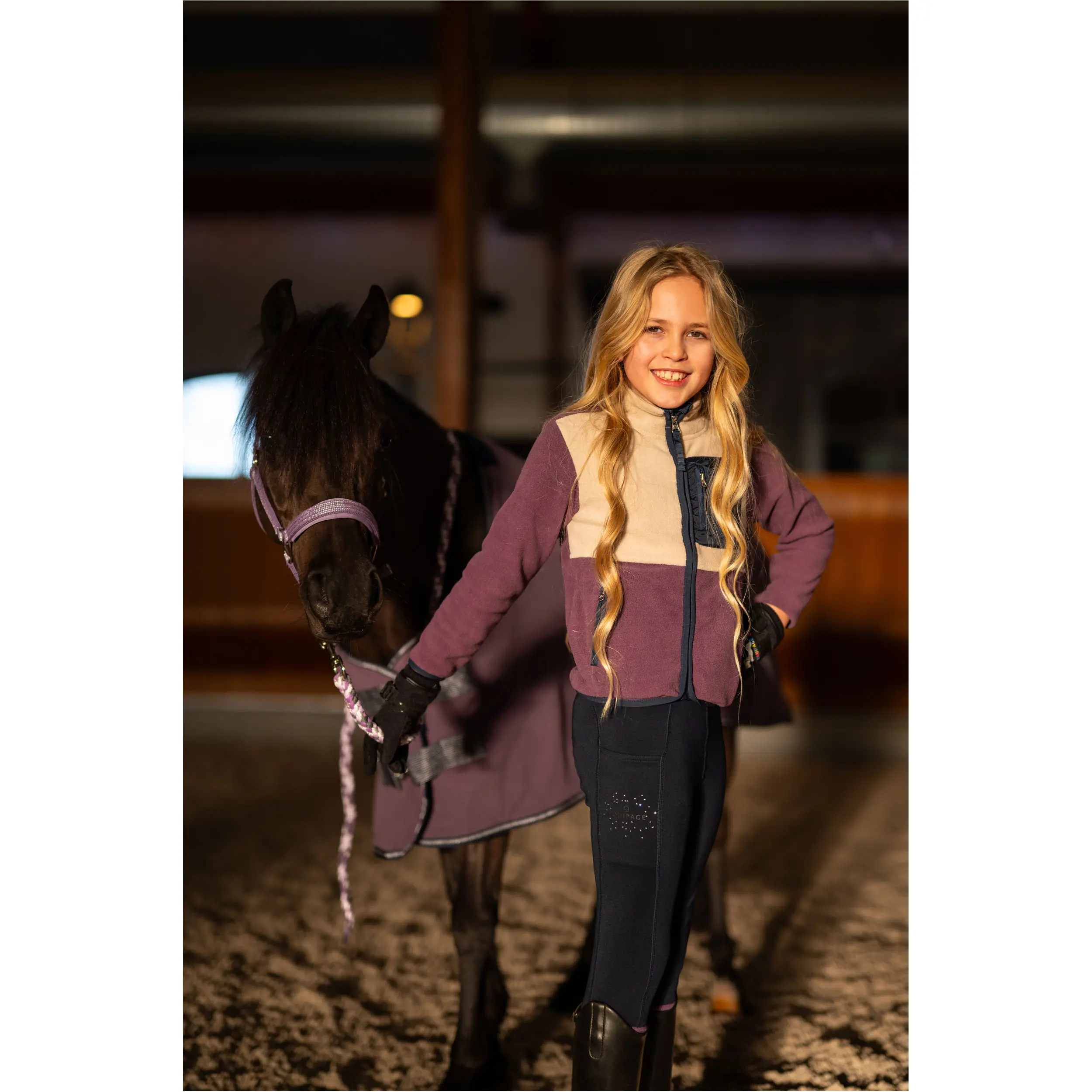 Kinder Fleecereitjacke MINNA ZIP montana grape
