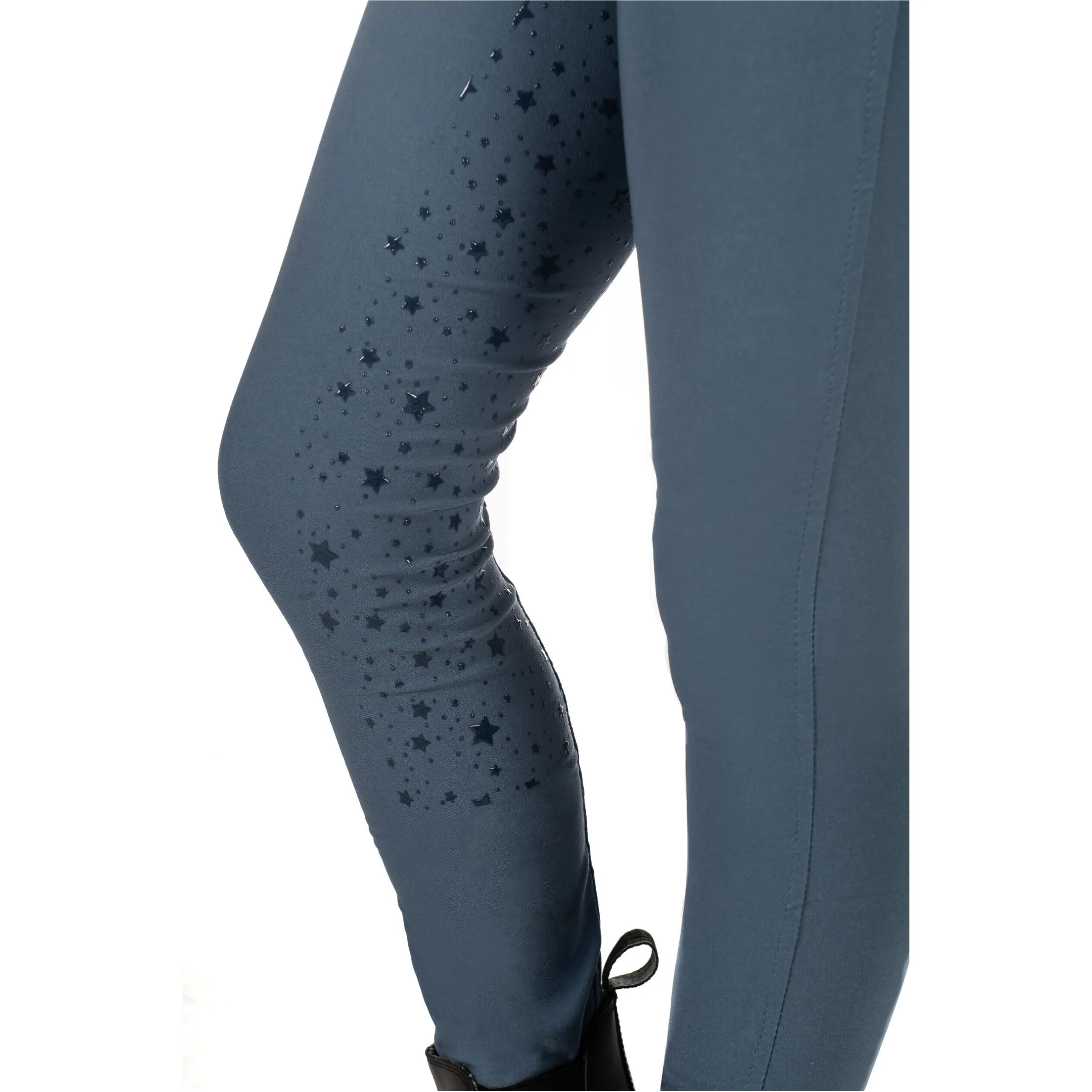 Kinder Reitleggings Silikon Vollbesatz PONY DREAM II rauchblau