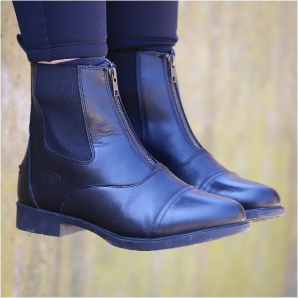Reitstiefeletten CLASSIC Frontzip Echtleder schwarz