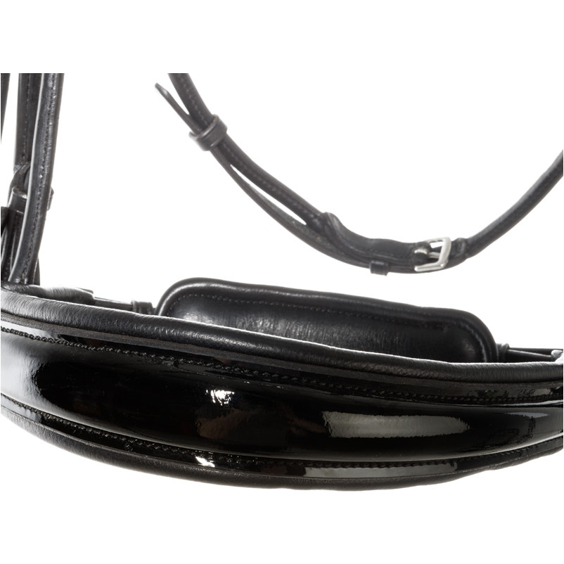 Kandarenzaum mit schwedischen Reithalfter FLEUR schwarz lack/schwarz