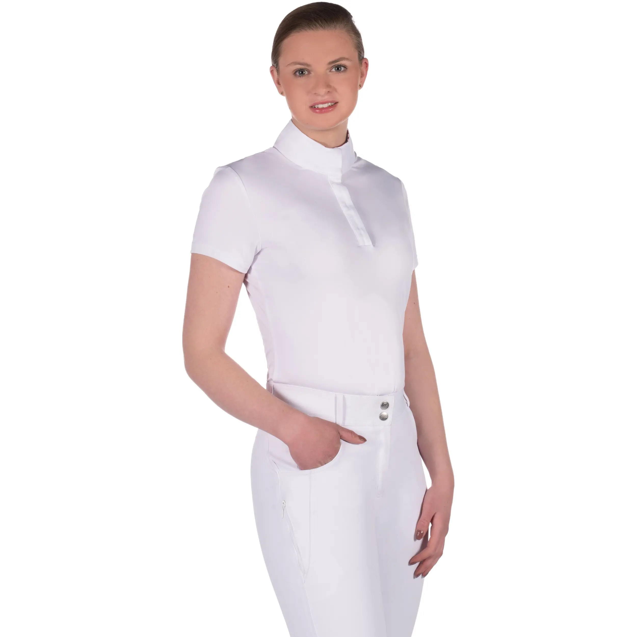 Damen Turniershirt Kurzarm HUNTER weiß Damen Turniershirt Kurzarm HUNTER weiß