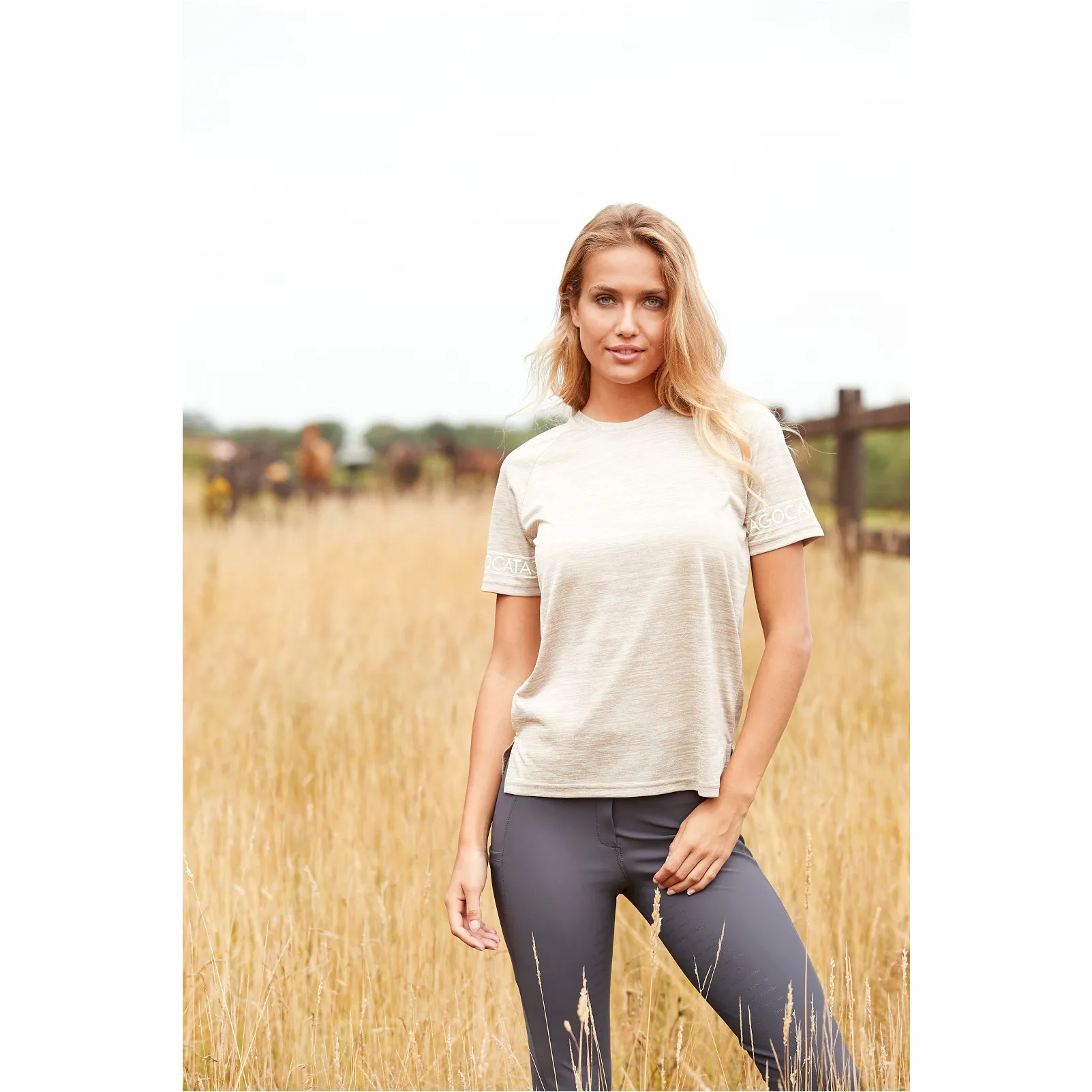 Damen T-Shirt RIGA sandshell melange