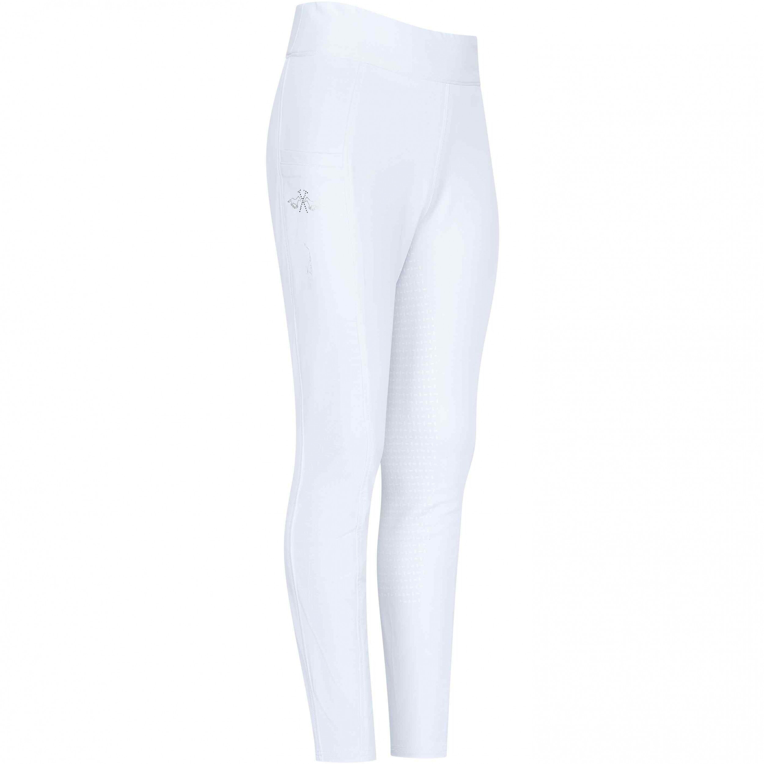 Kinder Reitleggings Silikon Vollbesatz HVPLotte weiß